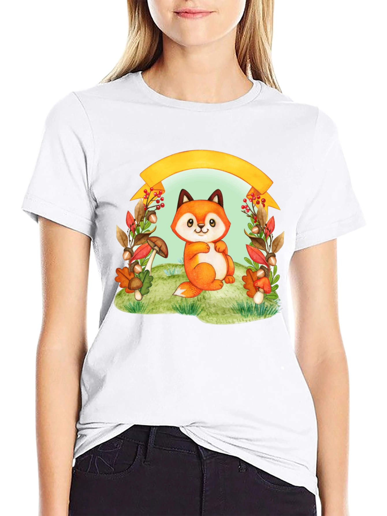 Cute Fox in Autumn T-Shirt