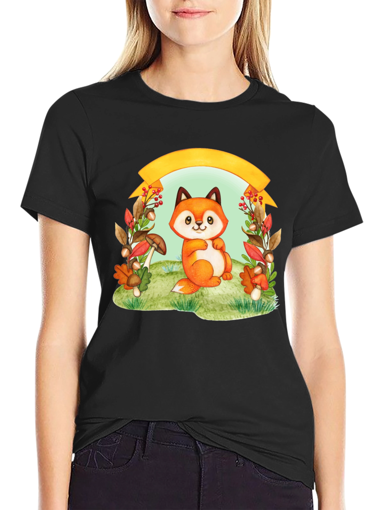Cute Fox in Autumn T-Shirt