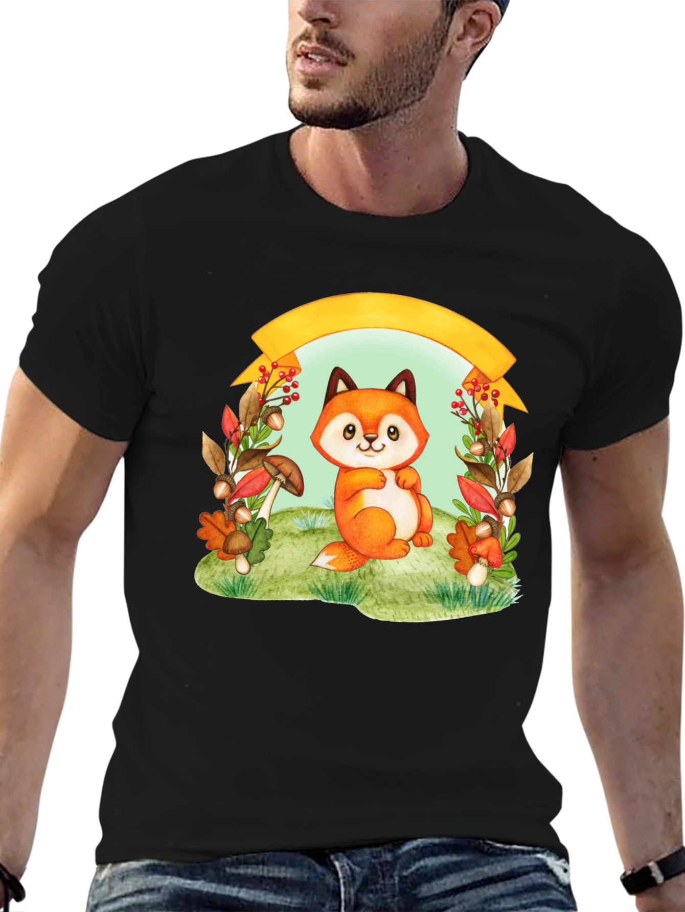 Cute Fox in Autumn T-Shirt