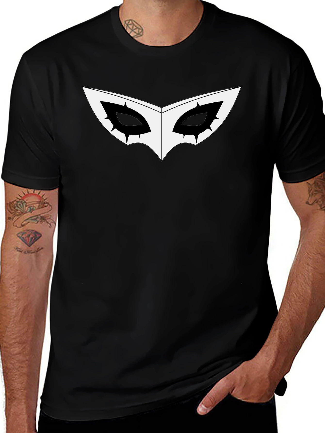 Black Joker Mask Graphic T-Shirt