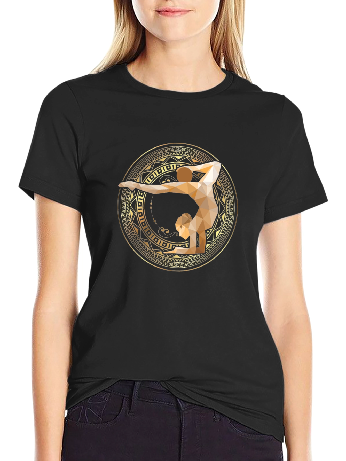 Geometric Gymnastics Graphic Tee - Black