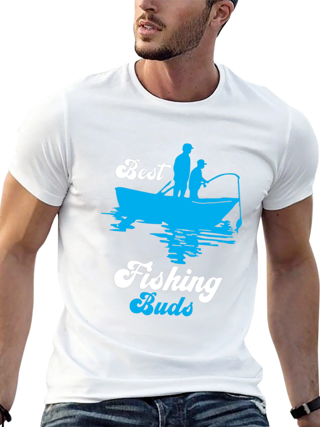Best Fishing Buds Black Graphic T-Shirt