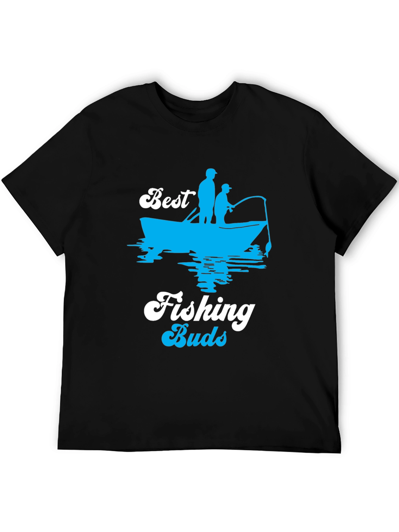 Best Fishing Buds Black Graphic T-Shirt