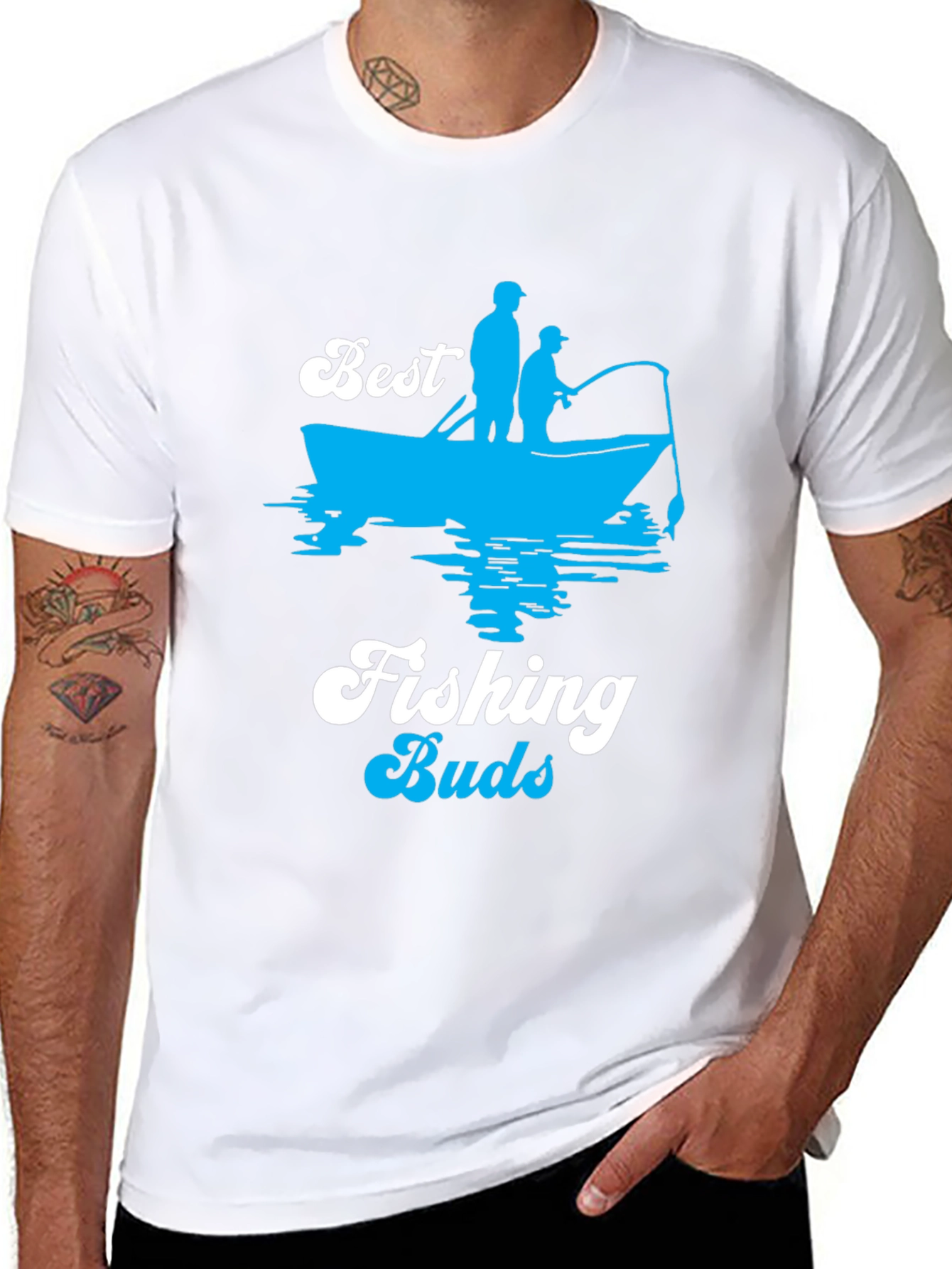 Best Fishing Buds Black Graphic T-Shirt