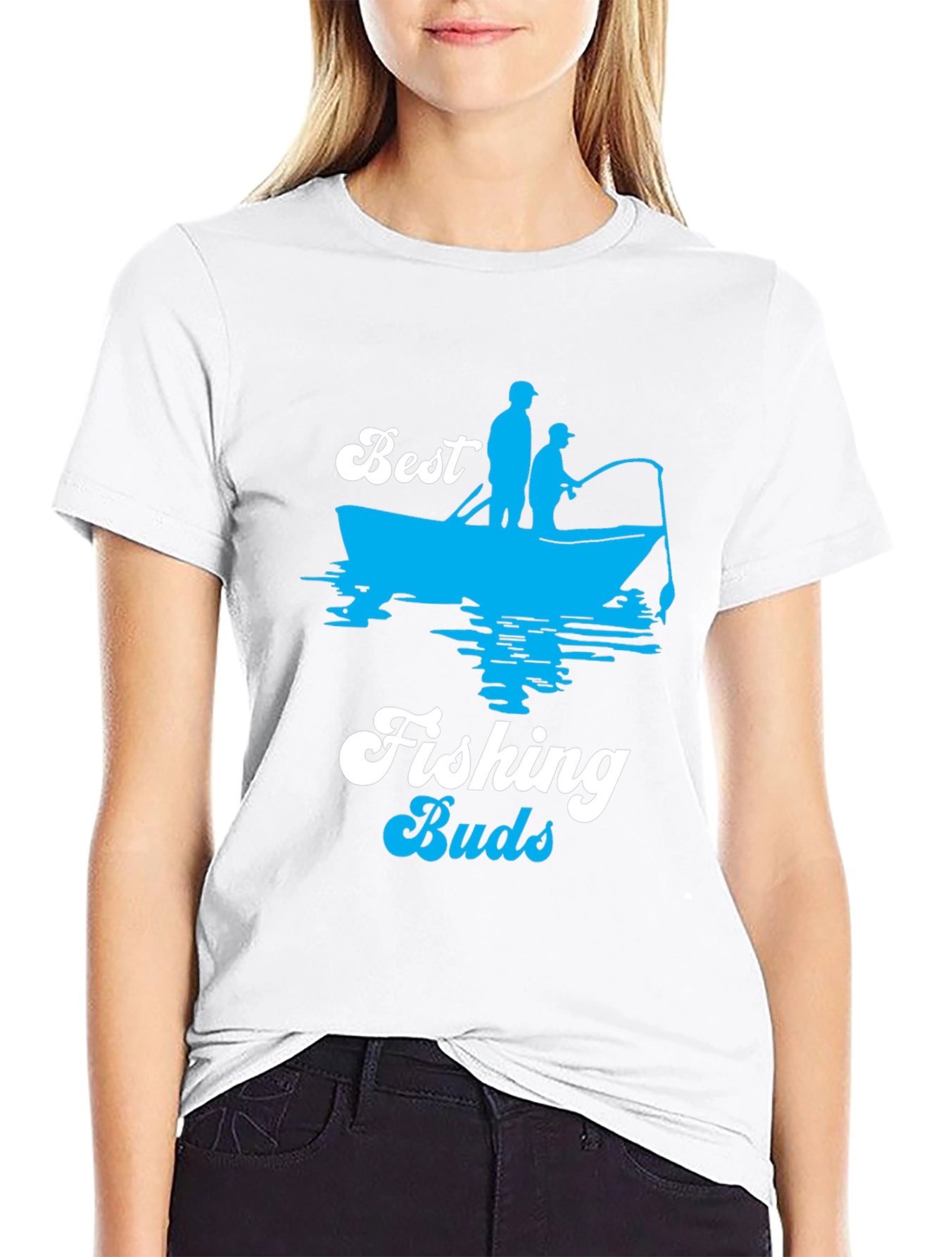Best Fishing Buds Black Graphic T-Shirt