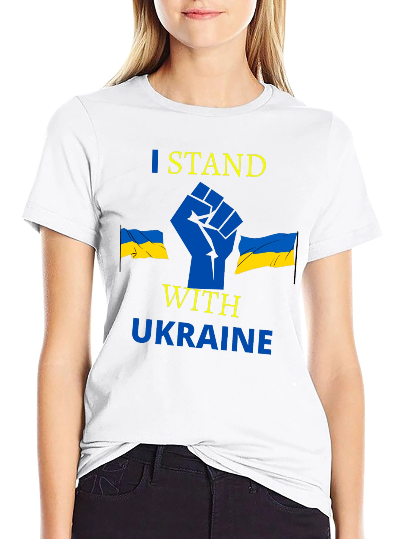 I Stand With Ukraine Black Graphic Tee