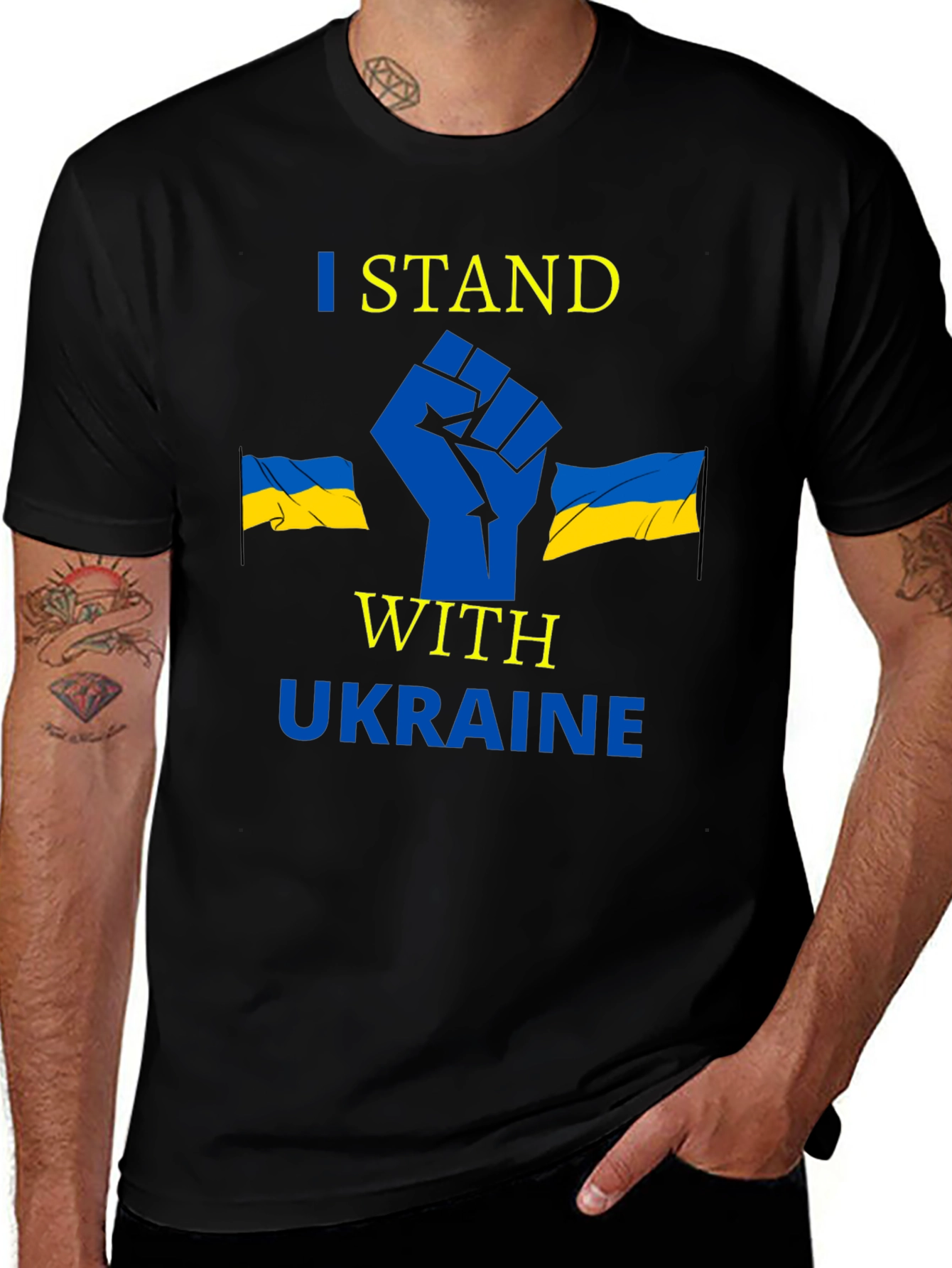 I Stand With Ukraine Black Graphic Tee