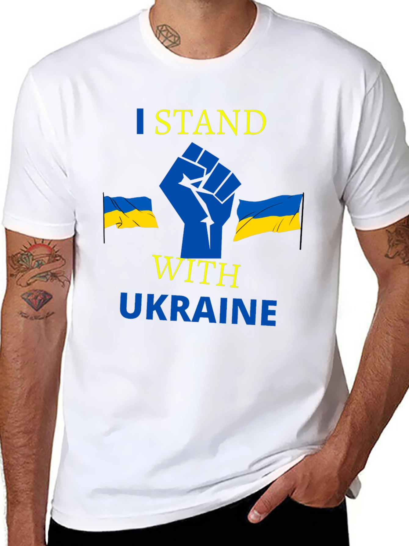 I Stand With Ukraine Black Graphic Tee