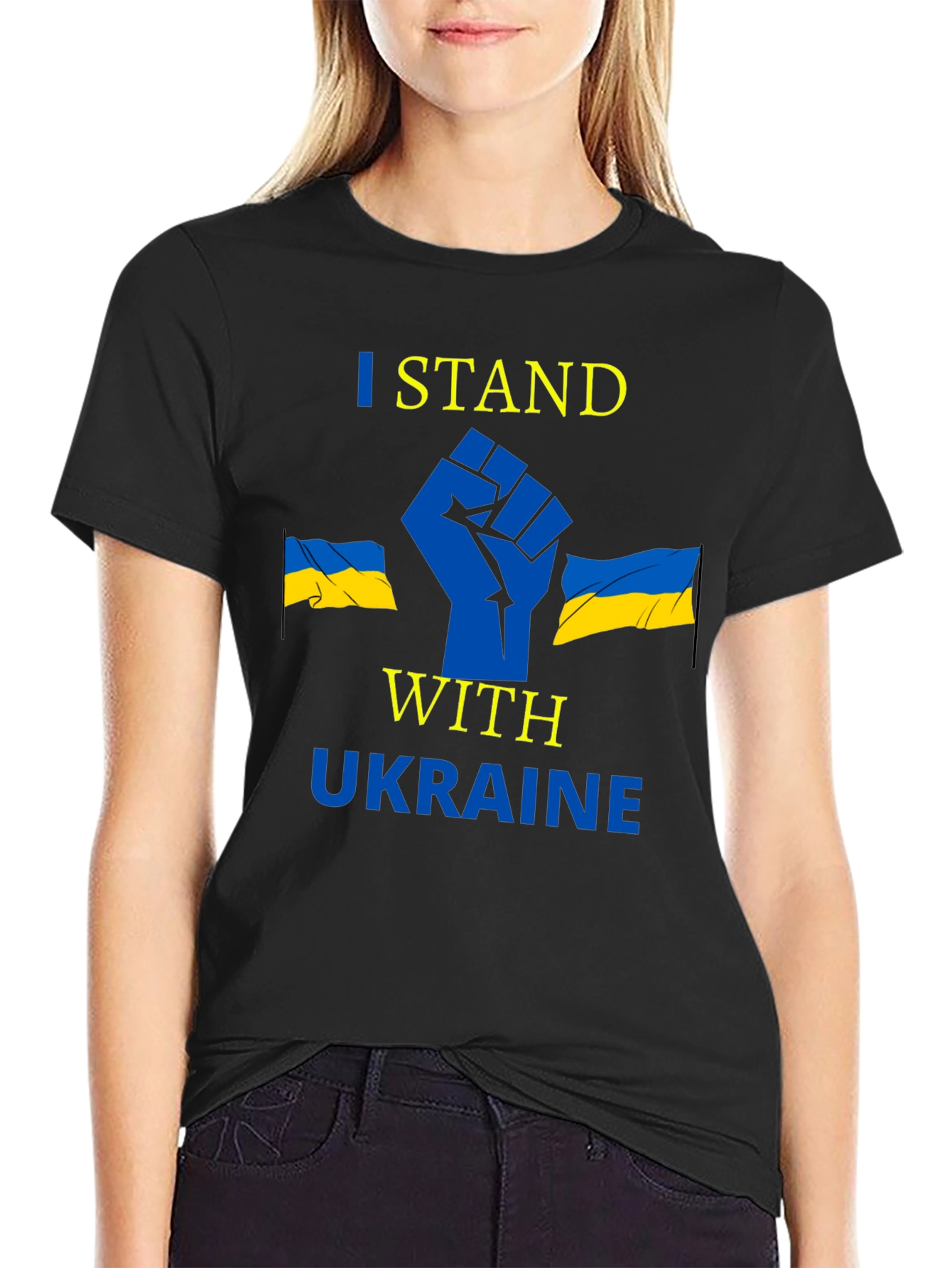 I Stand With Ukraine Black Graphic Tee