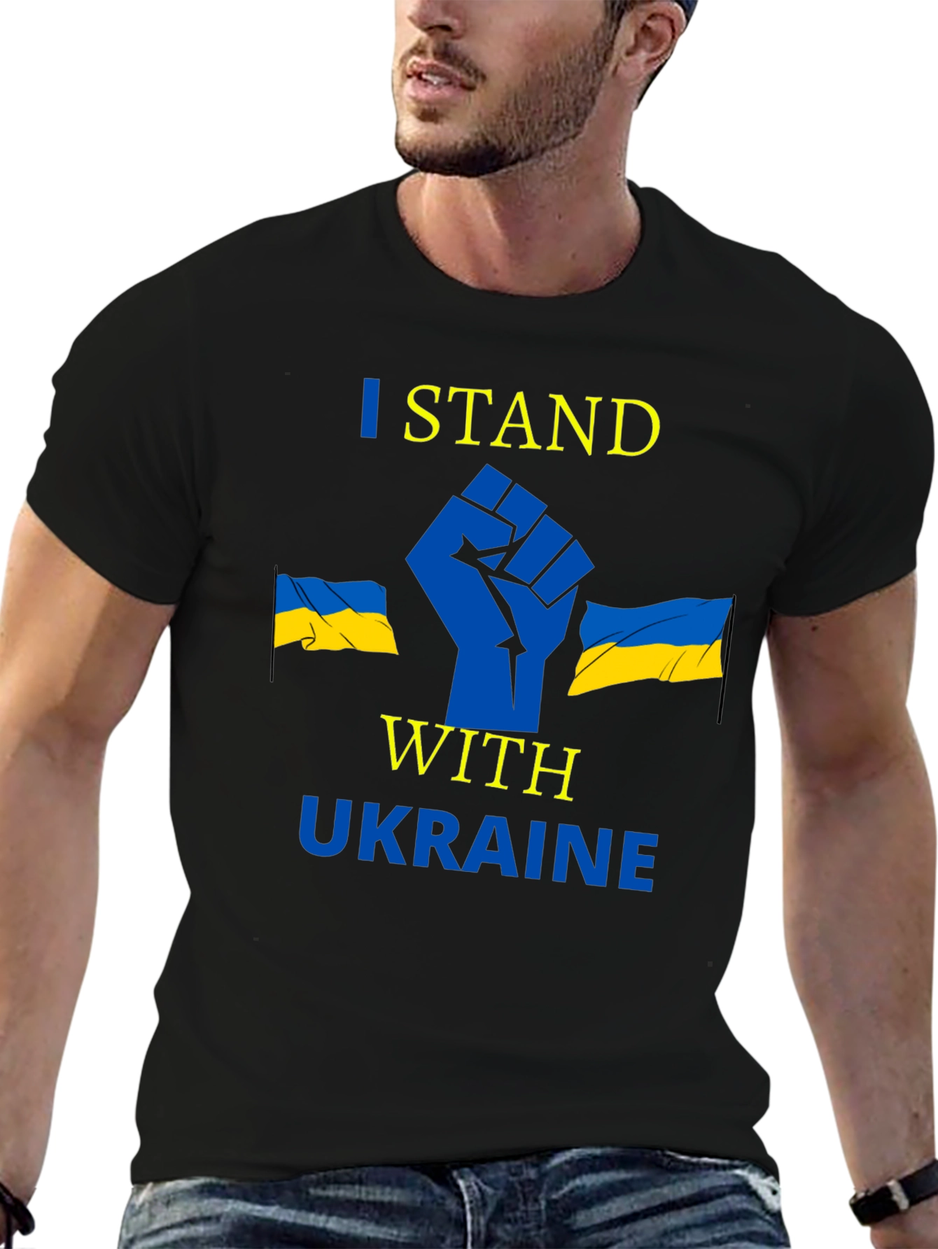 I Stand With Ukraine Black Graphic Tee