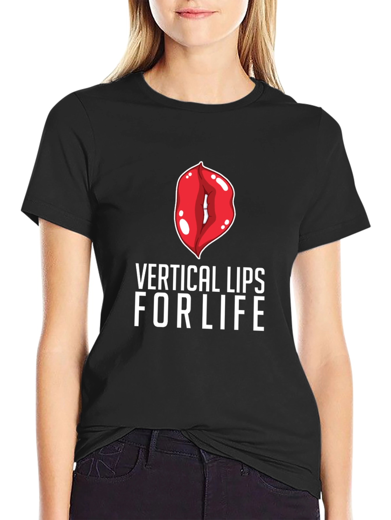 Vertical Lips For Life Graphic Tee