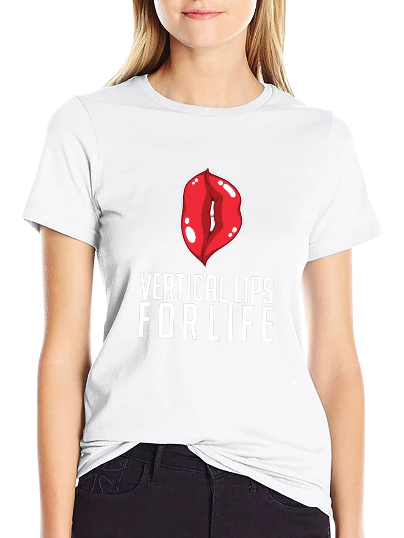 Vertical Lips For Life Graphic Tee