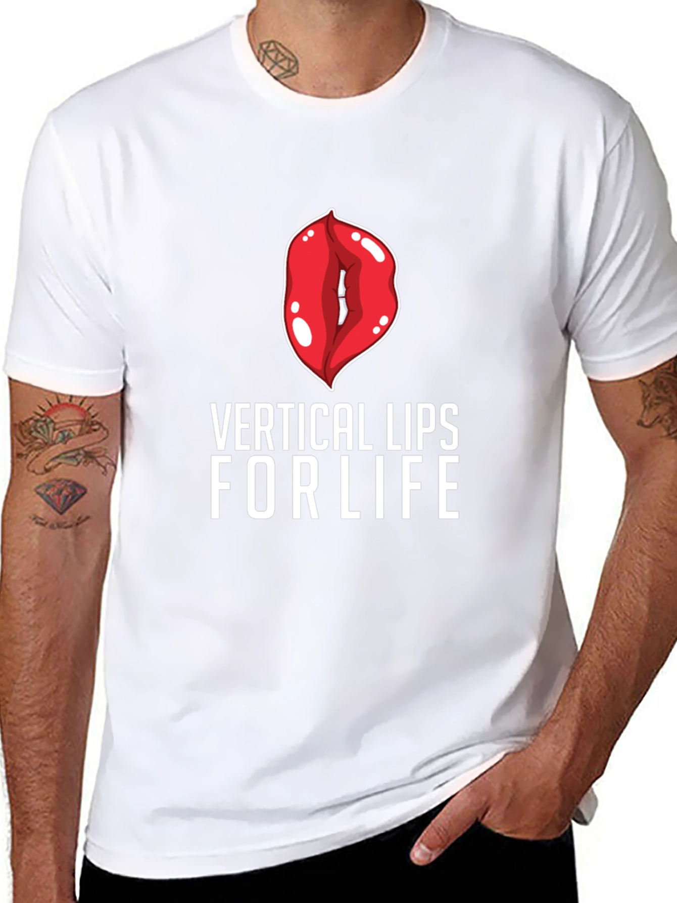 Vertical Lips For Life Graphic Tee