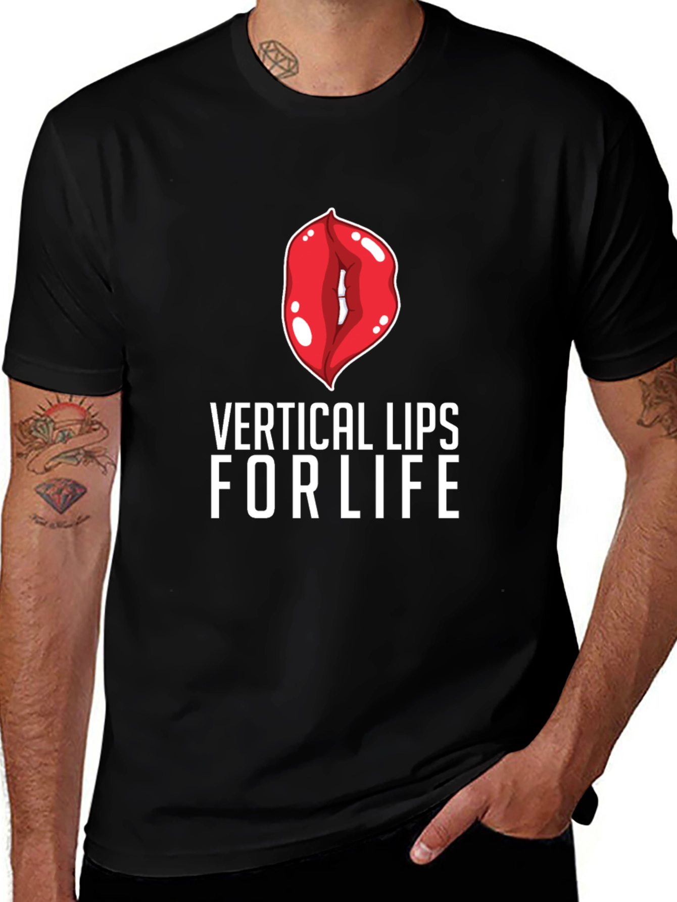Vertical Lips For Life Graphic Tee