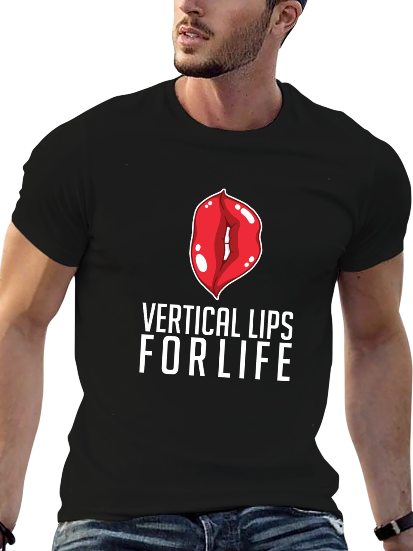 Vertical Lips For Life Graphic Tee