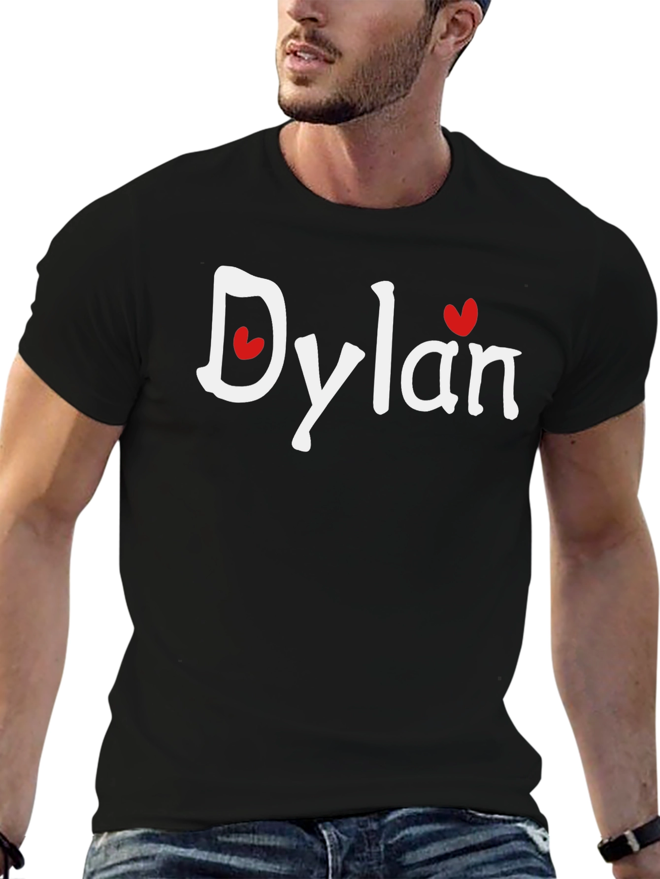 Dylan Heart Graphic Black T-Shirt