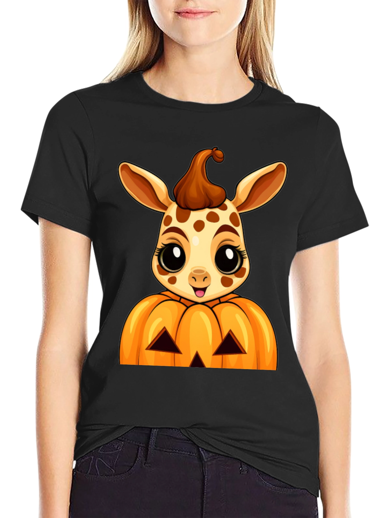 Halloween Giraffe Pumpkin T-Shirt