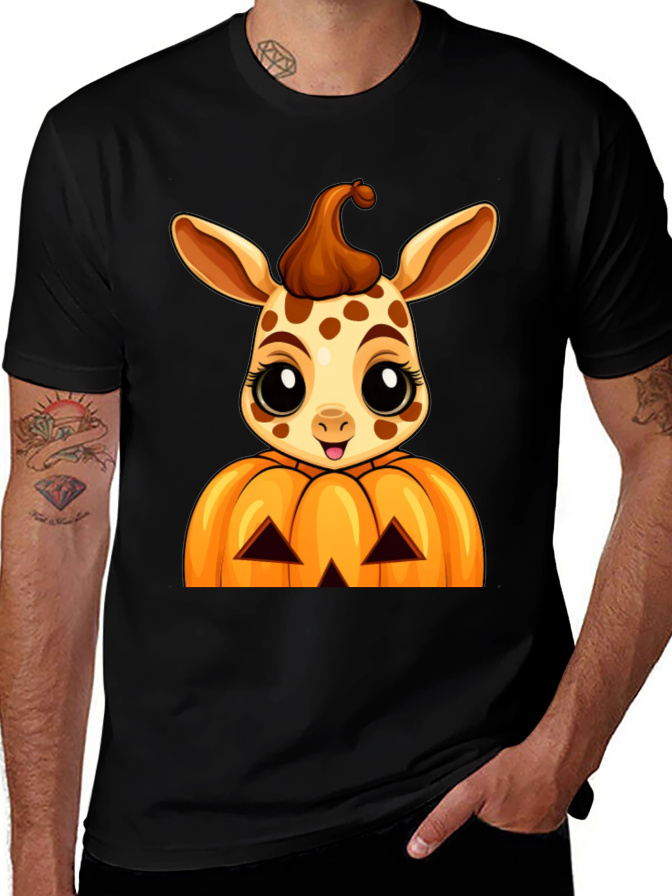 Halloween Giraffe Pumpkin T-Shirt