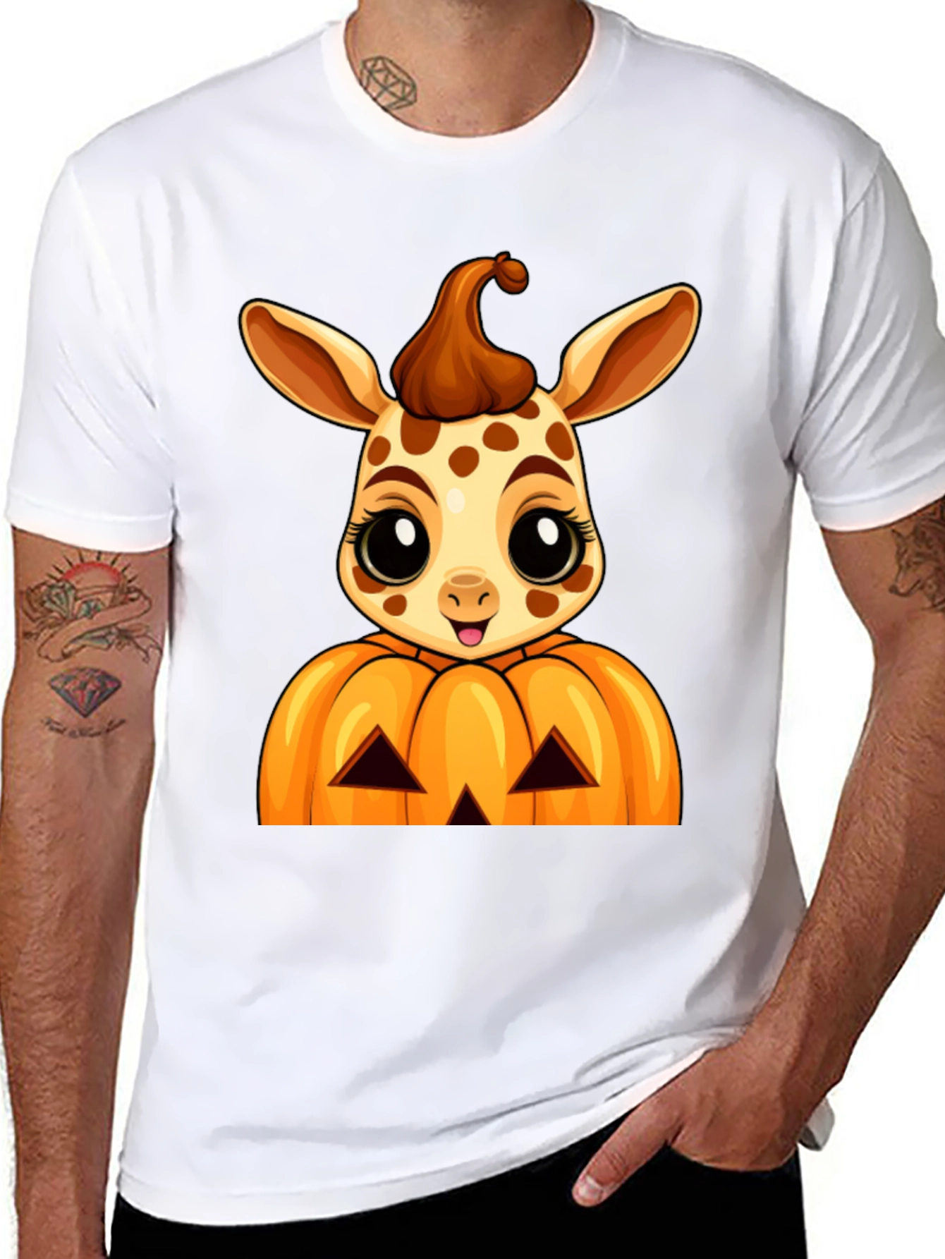 Halloween Giraffe Pumpkin T-Shirt