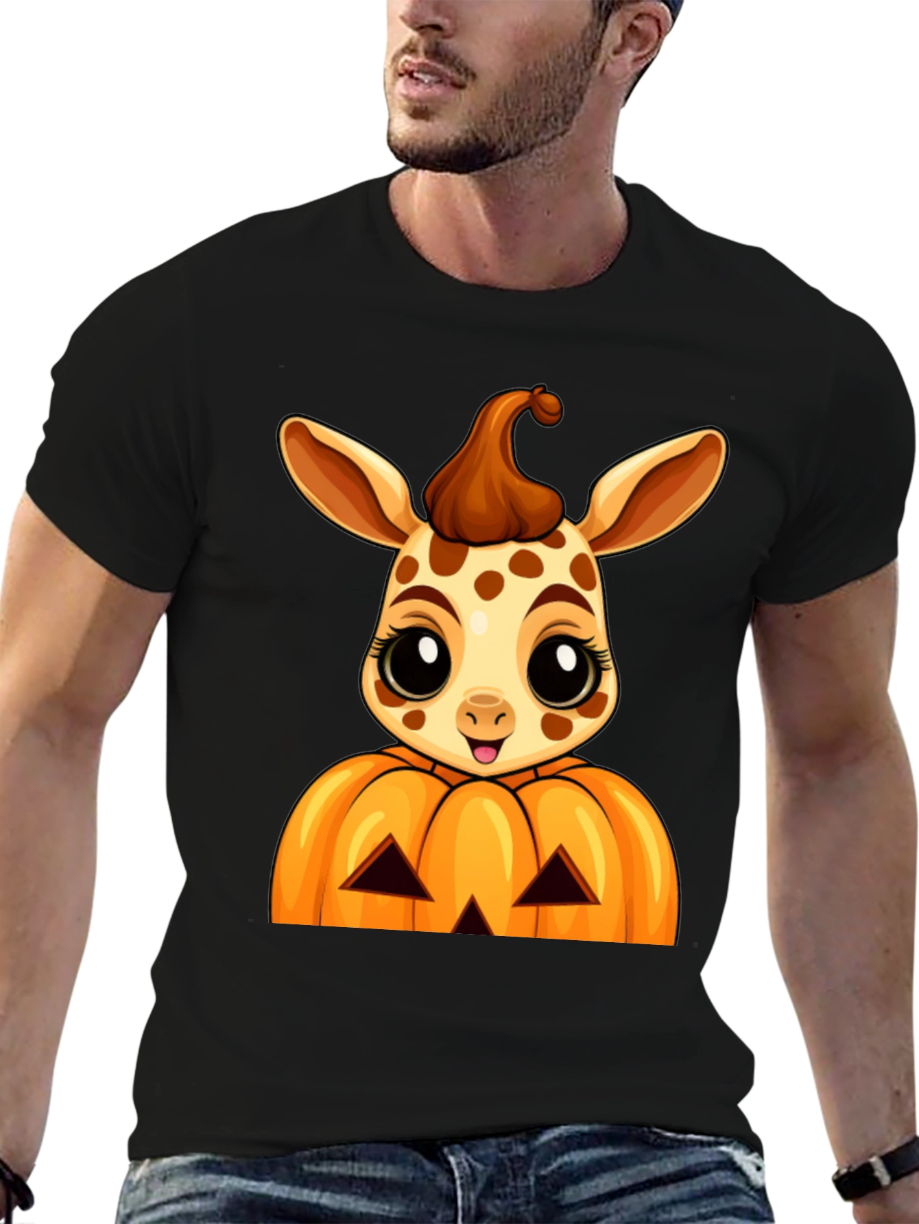 Halloween Giraffe Pumpkin T-Shirt