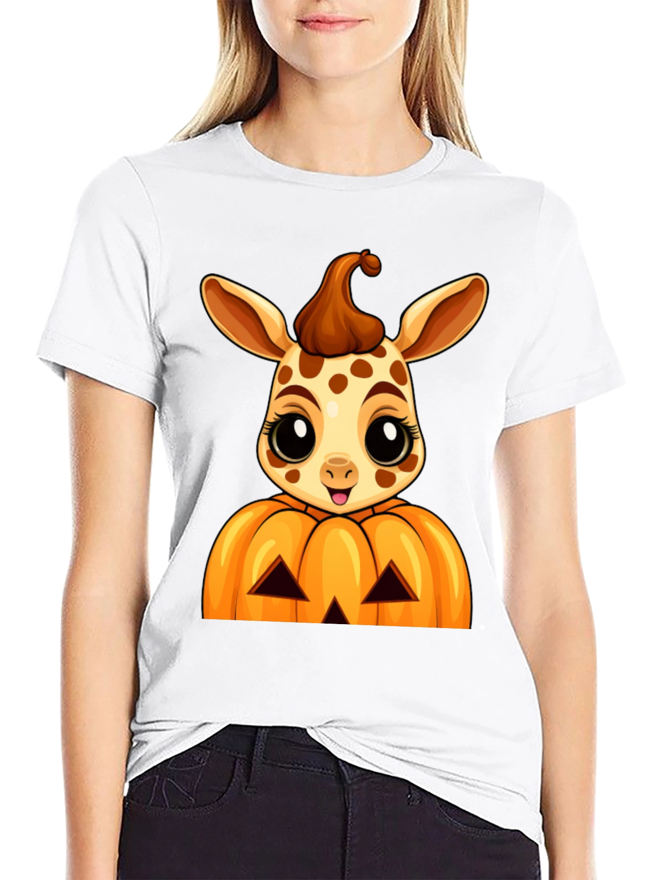 Halloween Giraffe Pumpkin T-Shirt