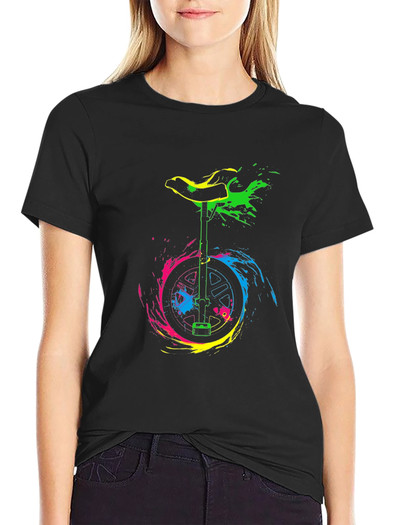 Vibrant Unicycle Graphic T-Shirt - Bold Design