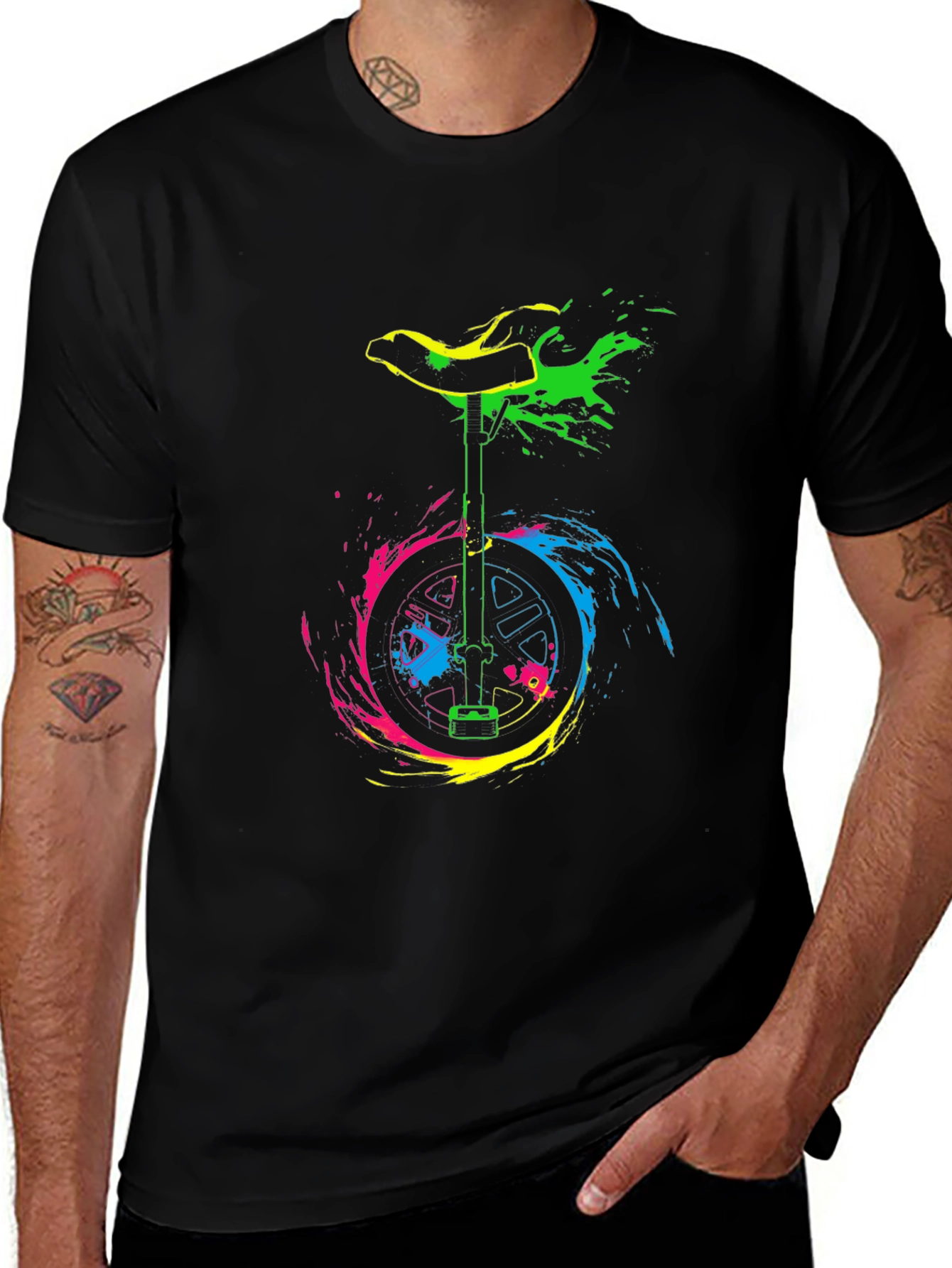 Vibrant Unicycle Graphic T-Shirt - Bold Design