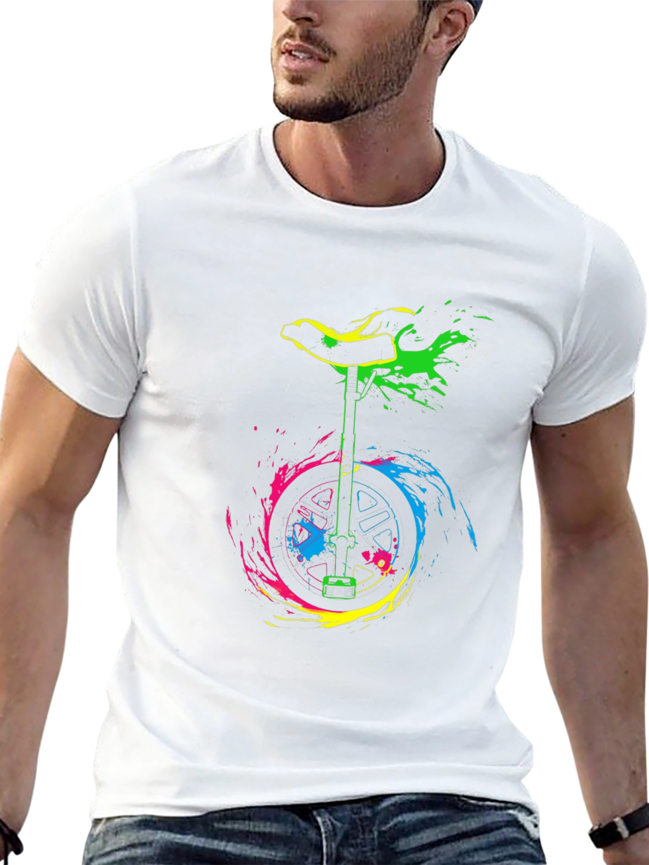 Vibrant Unicycle Graphic T-Shirt - Bold Design