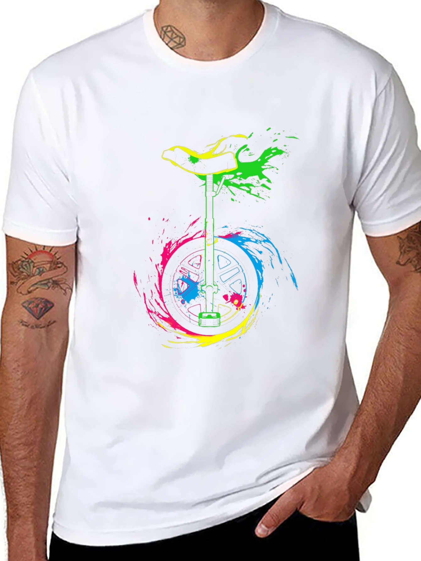 Vibrant Unicycle Graphic T-Shirt - Bold Design