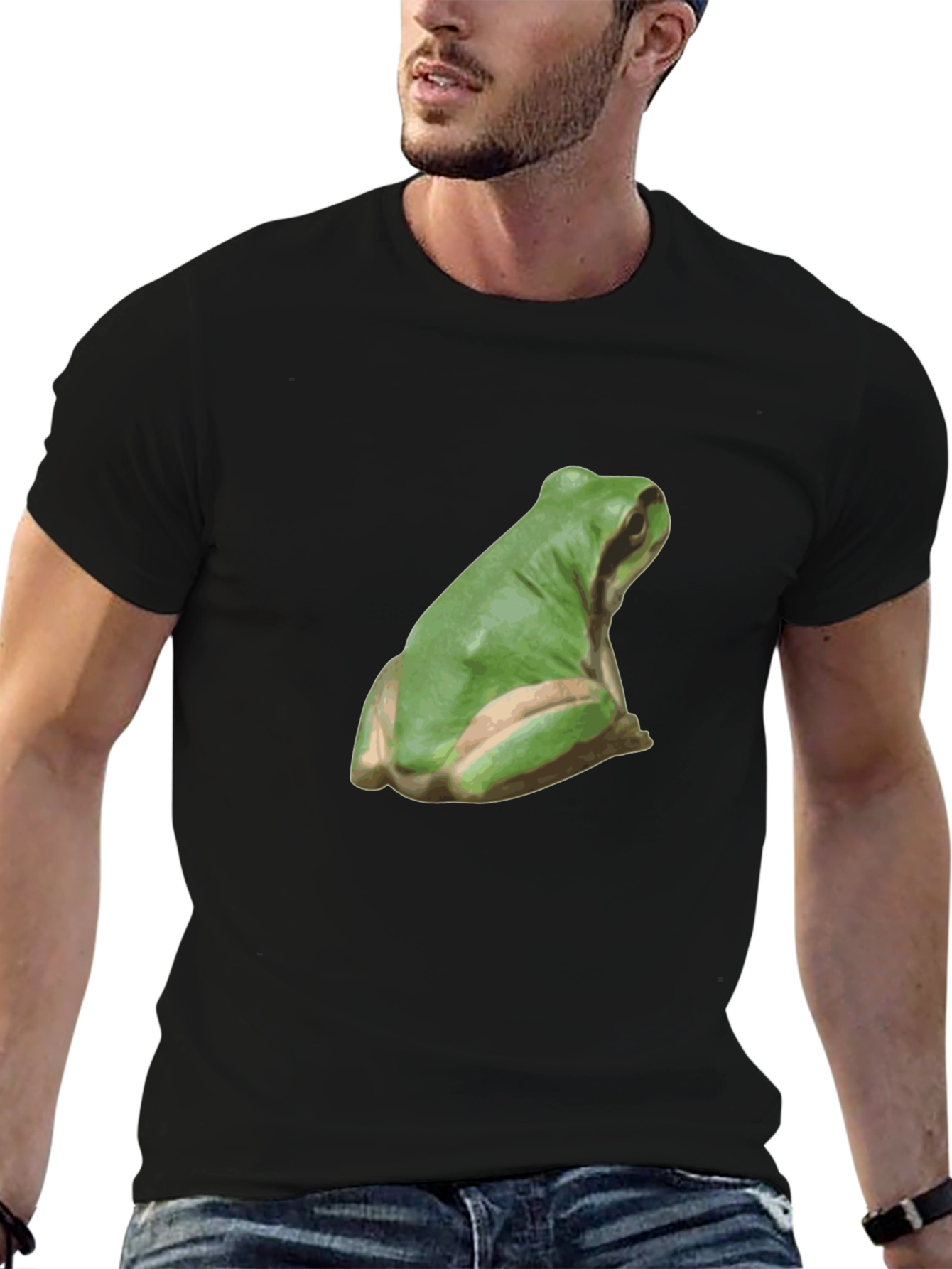 Frog Graphic Tee - Casual Black T-Shirt