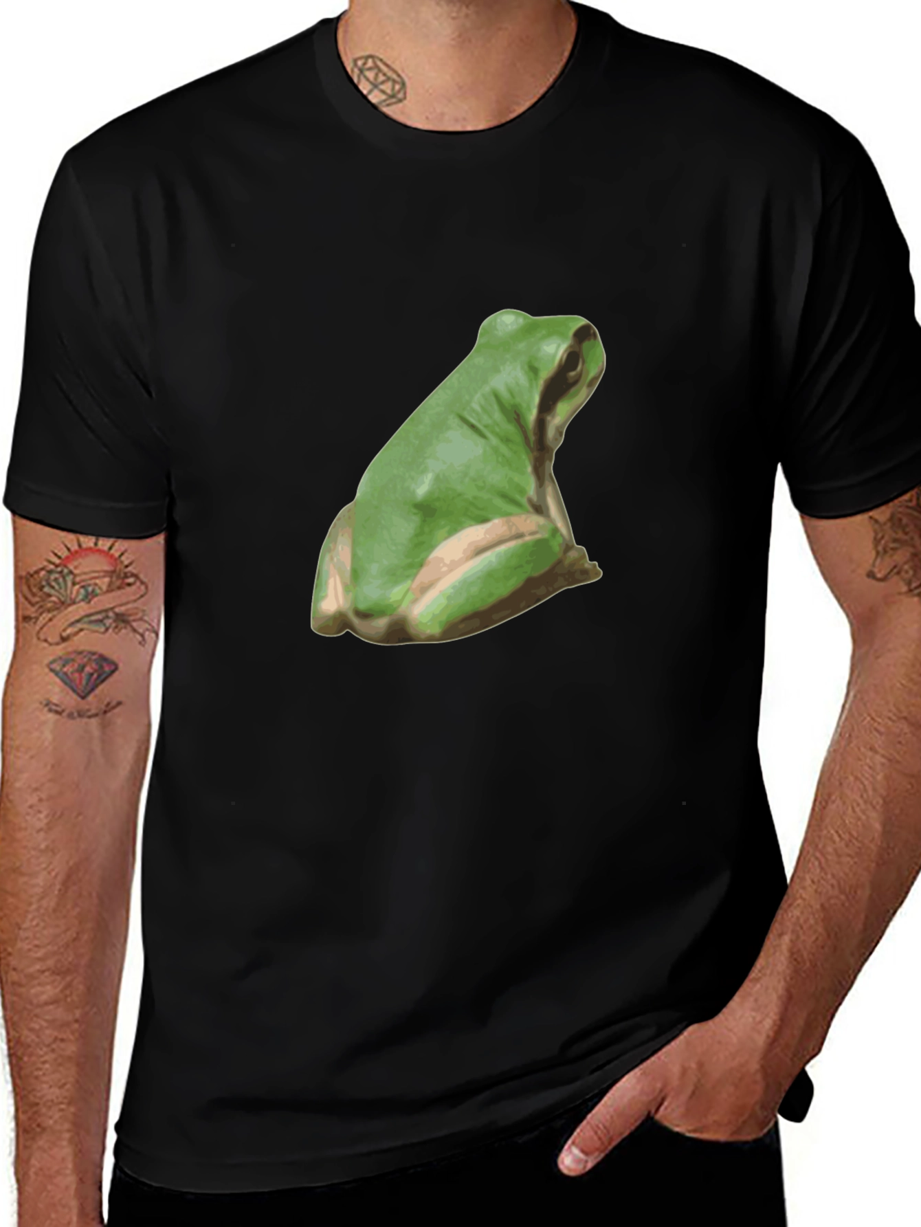 Frog Graphic Tee - Casual Black T-Shirt