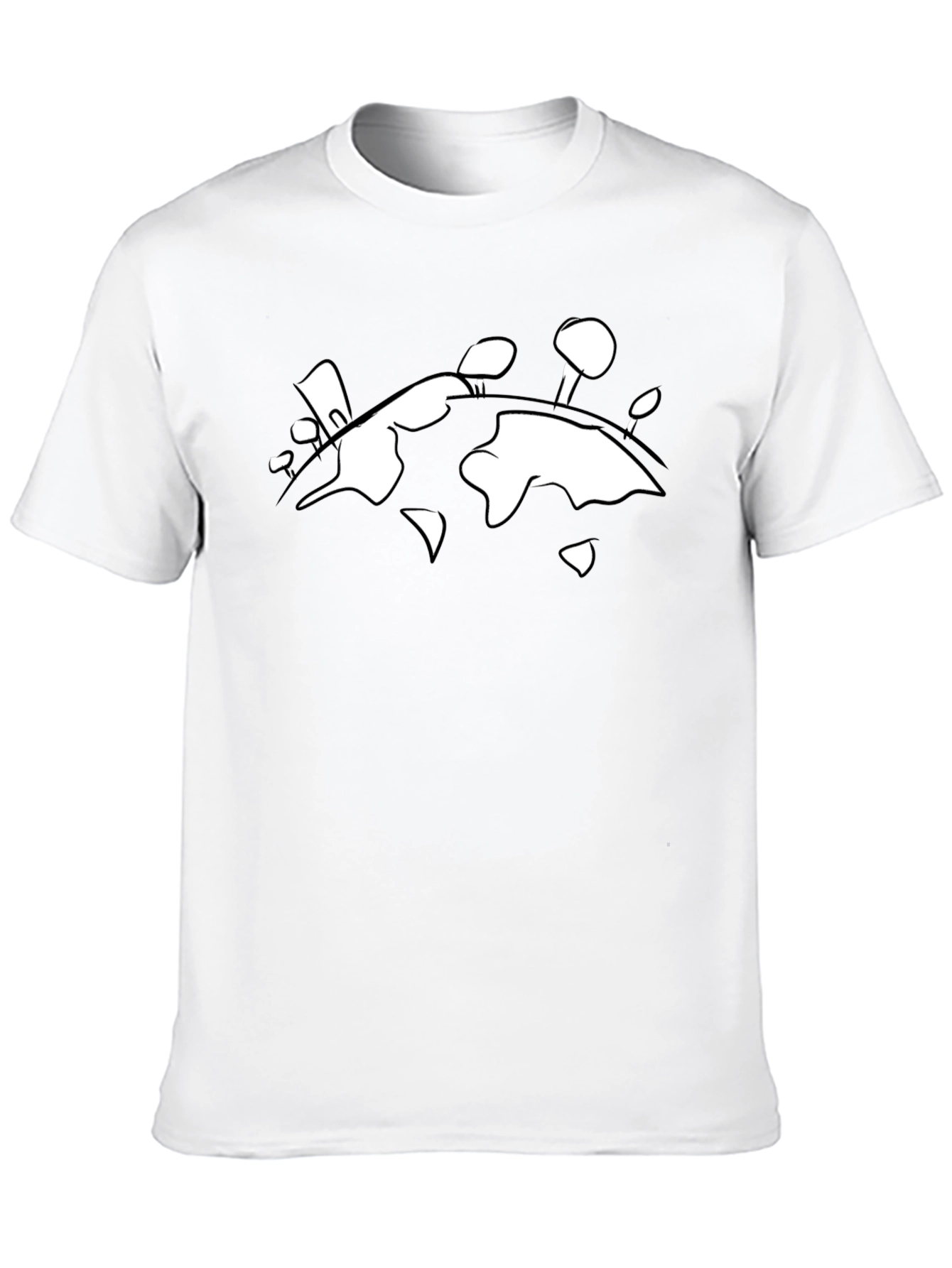 Abstract Earth T-Shirt - Black Cotton Graphic Tee