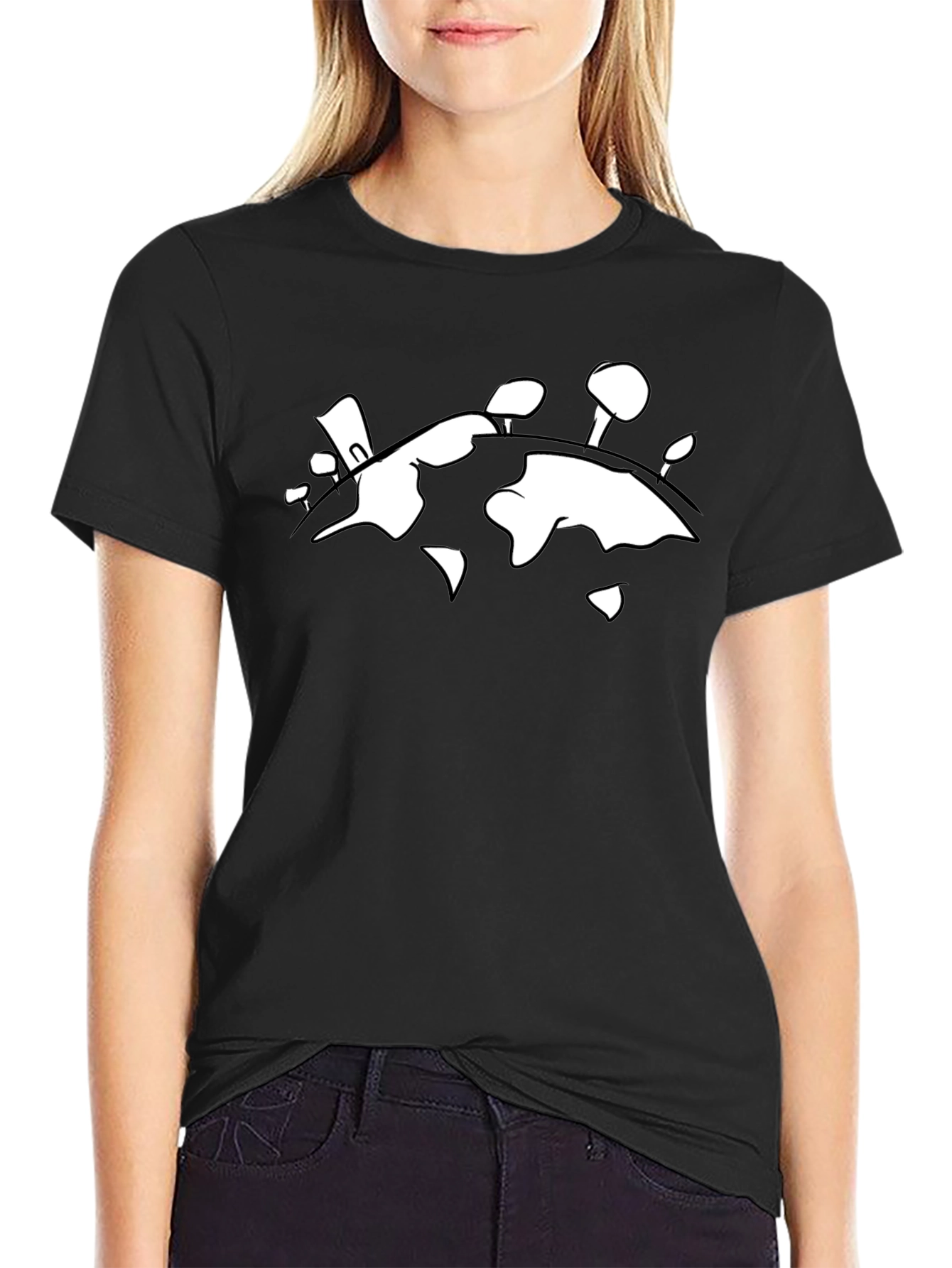 Abstract Earth T-Shirt - Black Cotton Graphic Tee