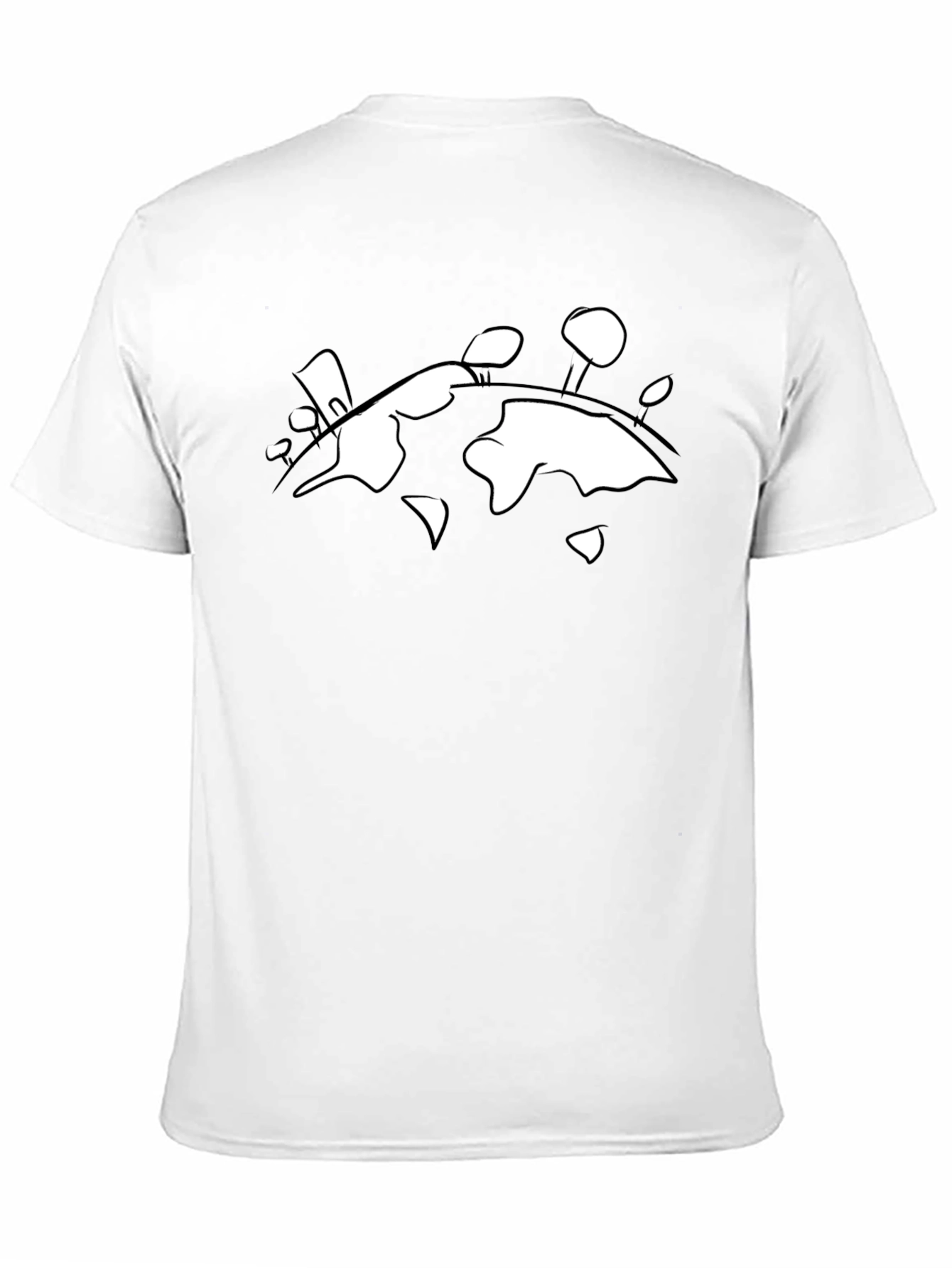 Abstract Earth T-Shirt - Black Cotton Graphic Tee