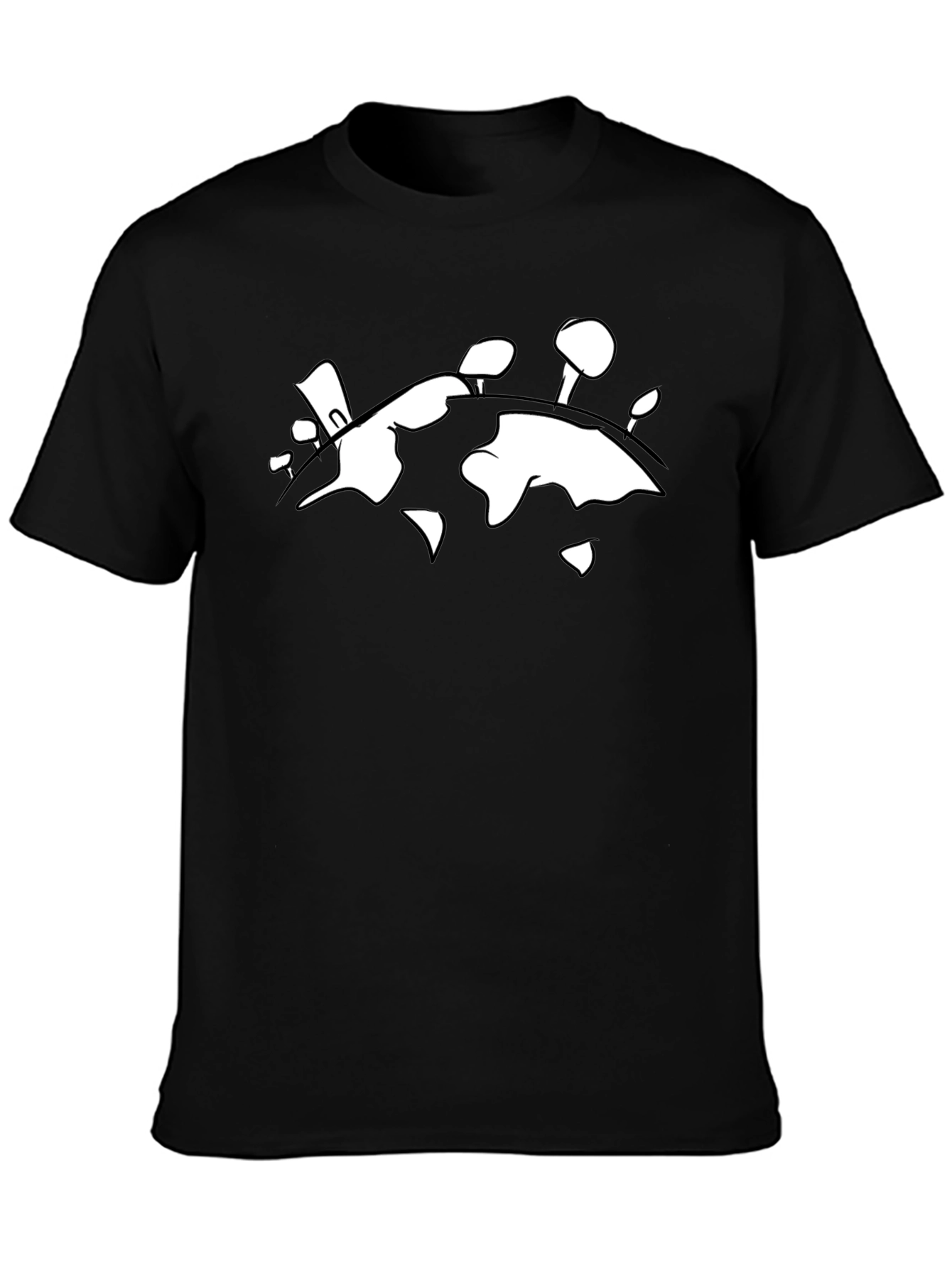 Abstract Earth T-Shirt - Black Cotton Graphic Tee