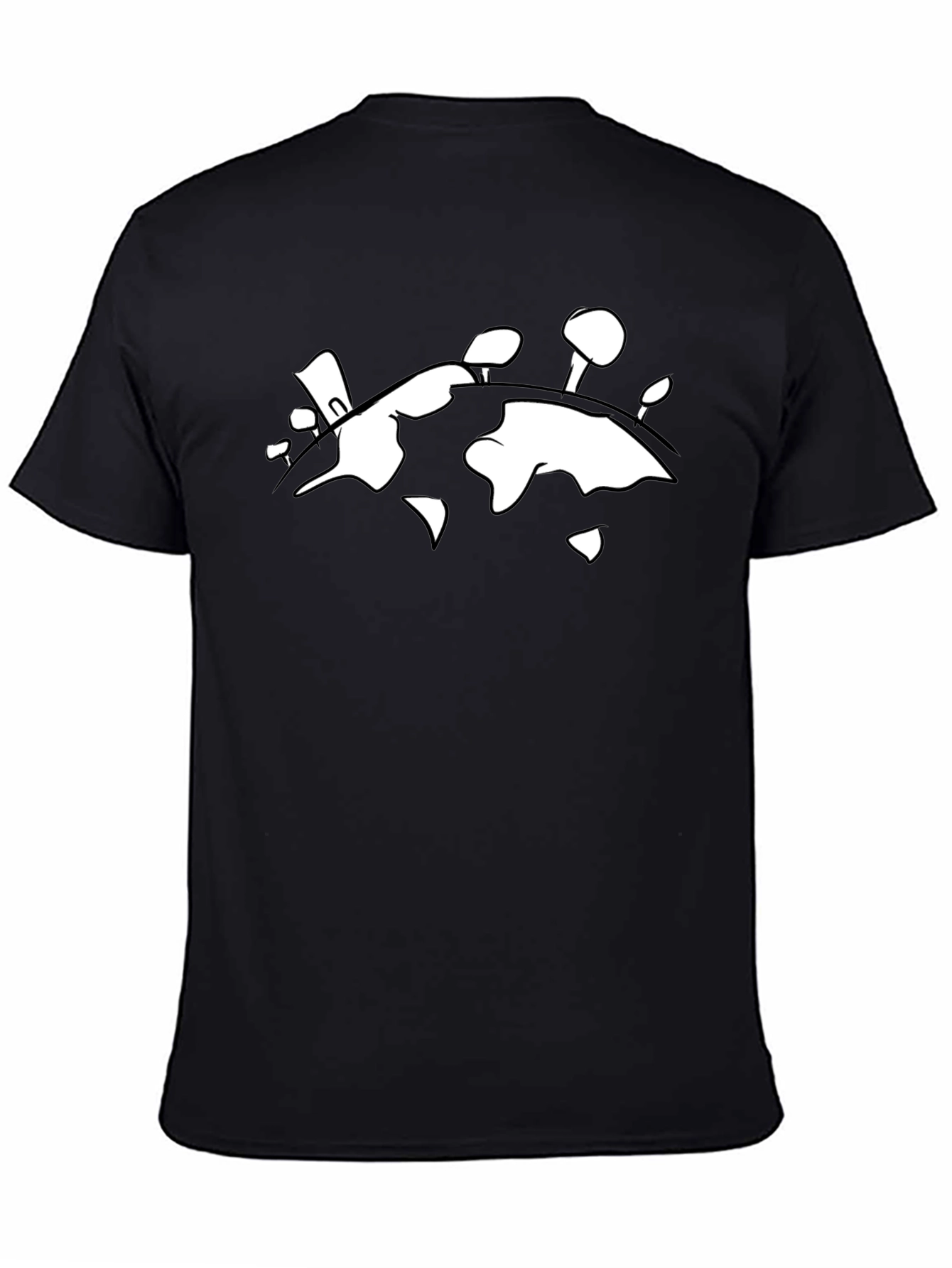 Abstract Earth T-Shirt - Black Cotton Graphic Tee