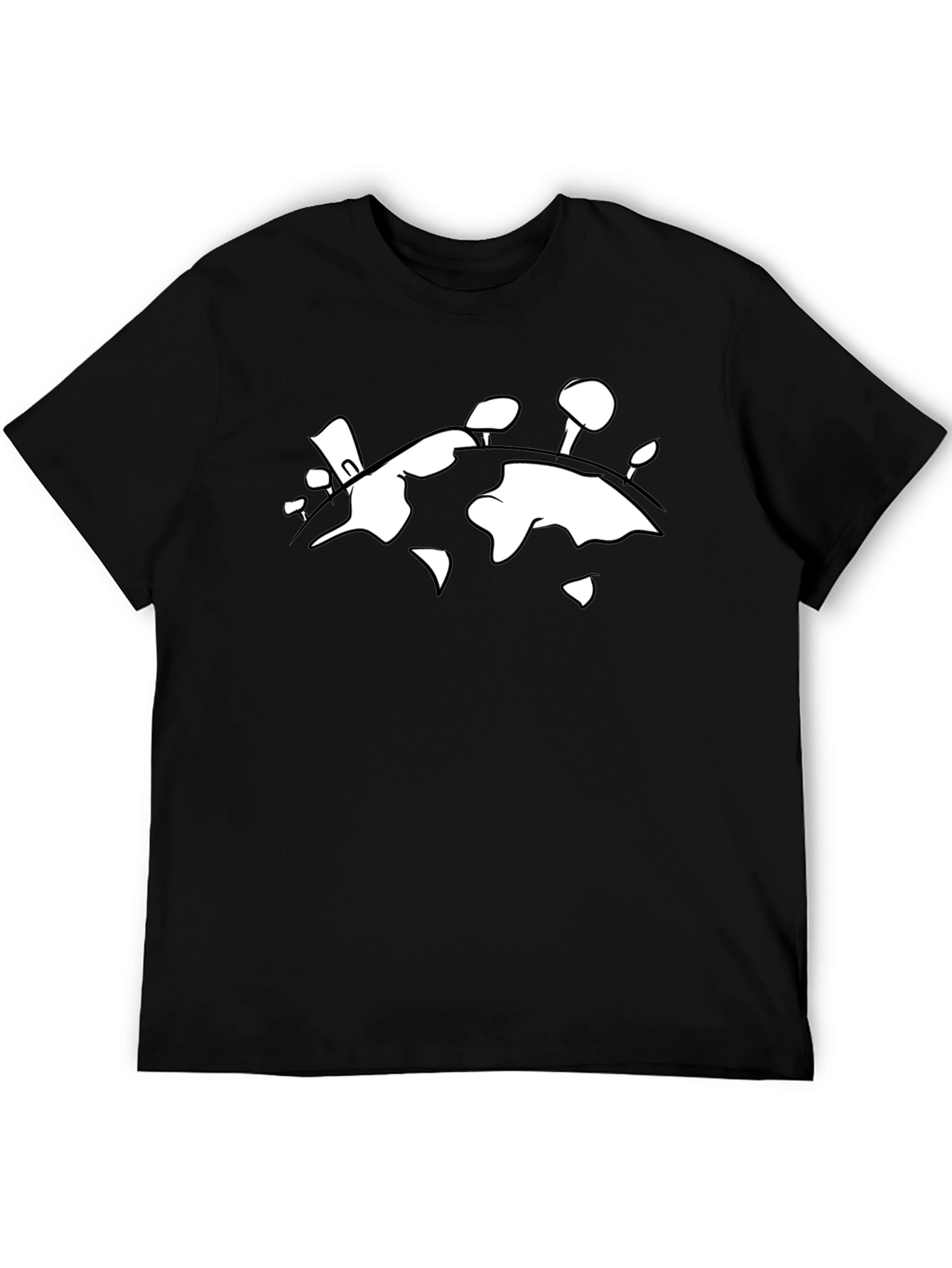 Abstract Earth T-Shirt - Black Cotton Graphic Tee
