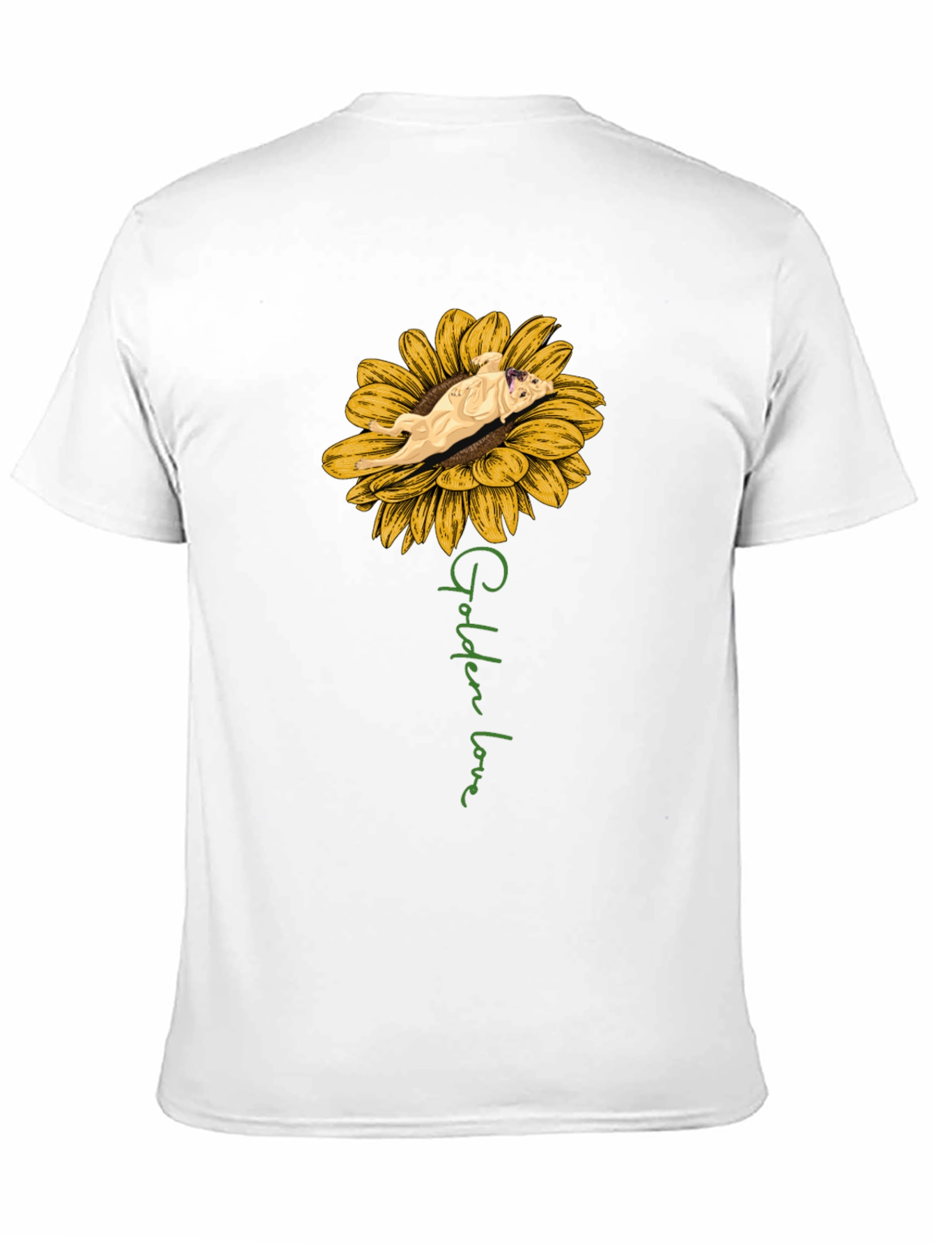 Golden Love Dog Sunflower Graphic T-Shirt