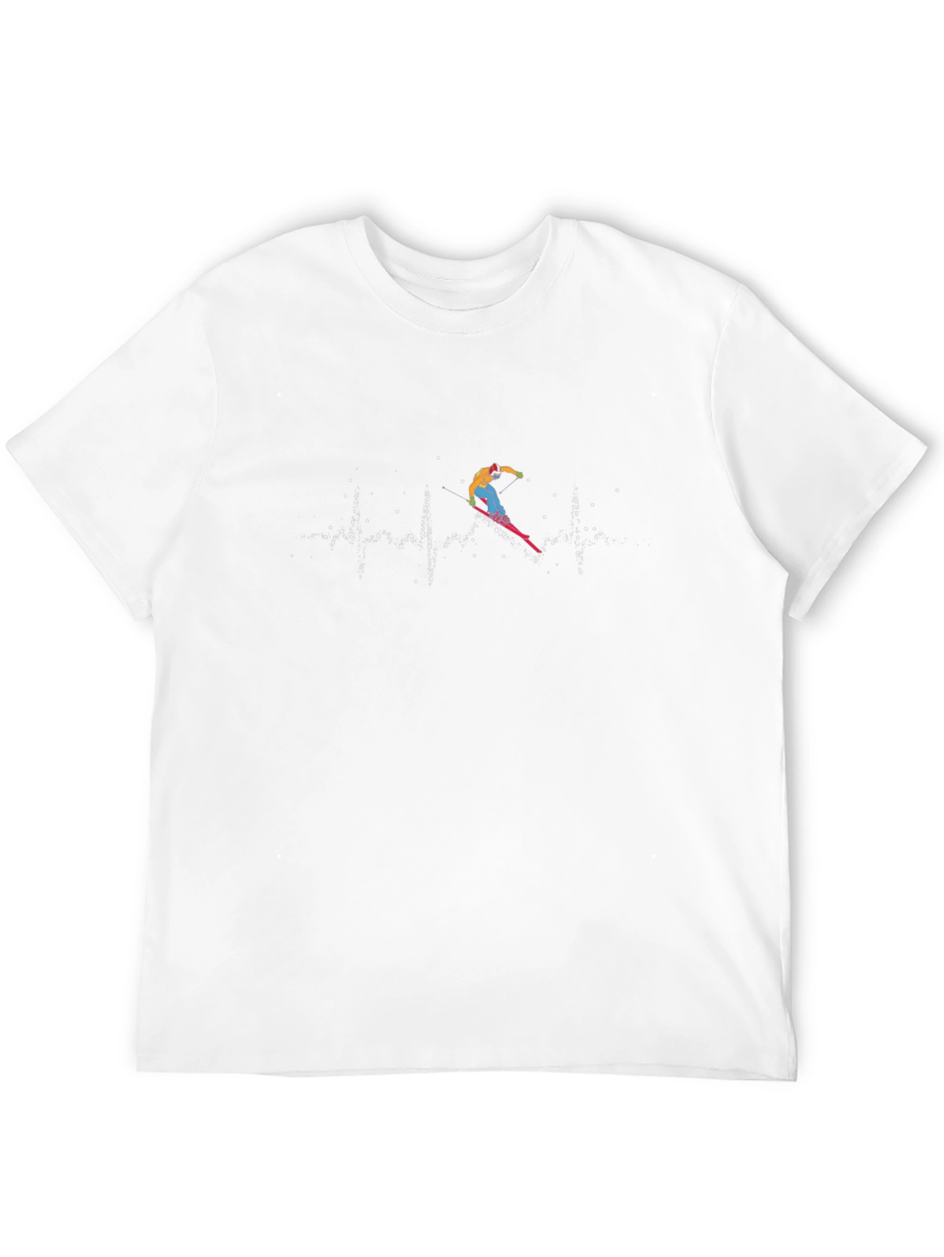 Skiing Heartbeat Graphic T-Shirt