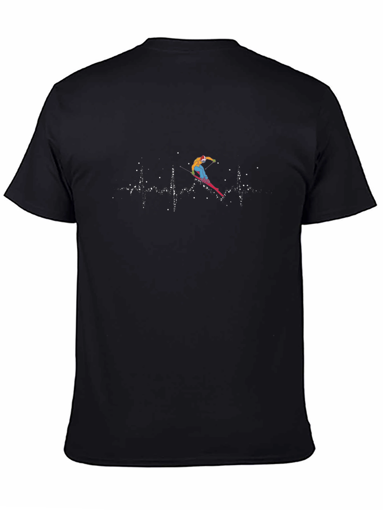 Skiing Heartbeat Graphic T-Shirt
