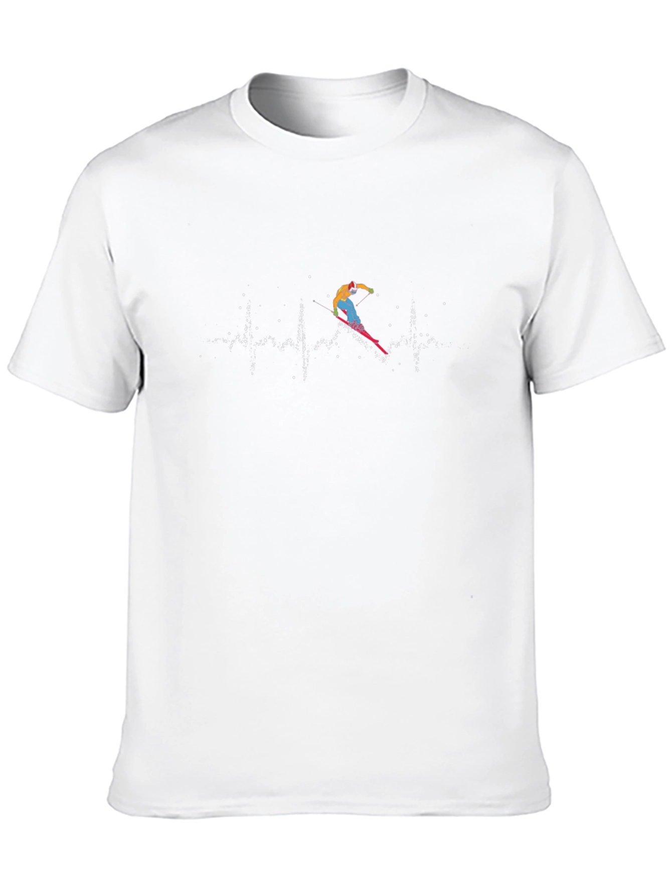 Skiing Heartbeat Graphic T-Shirt