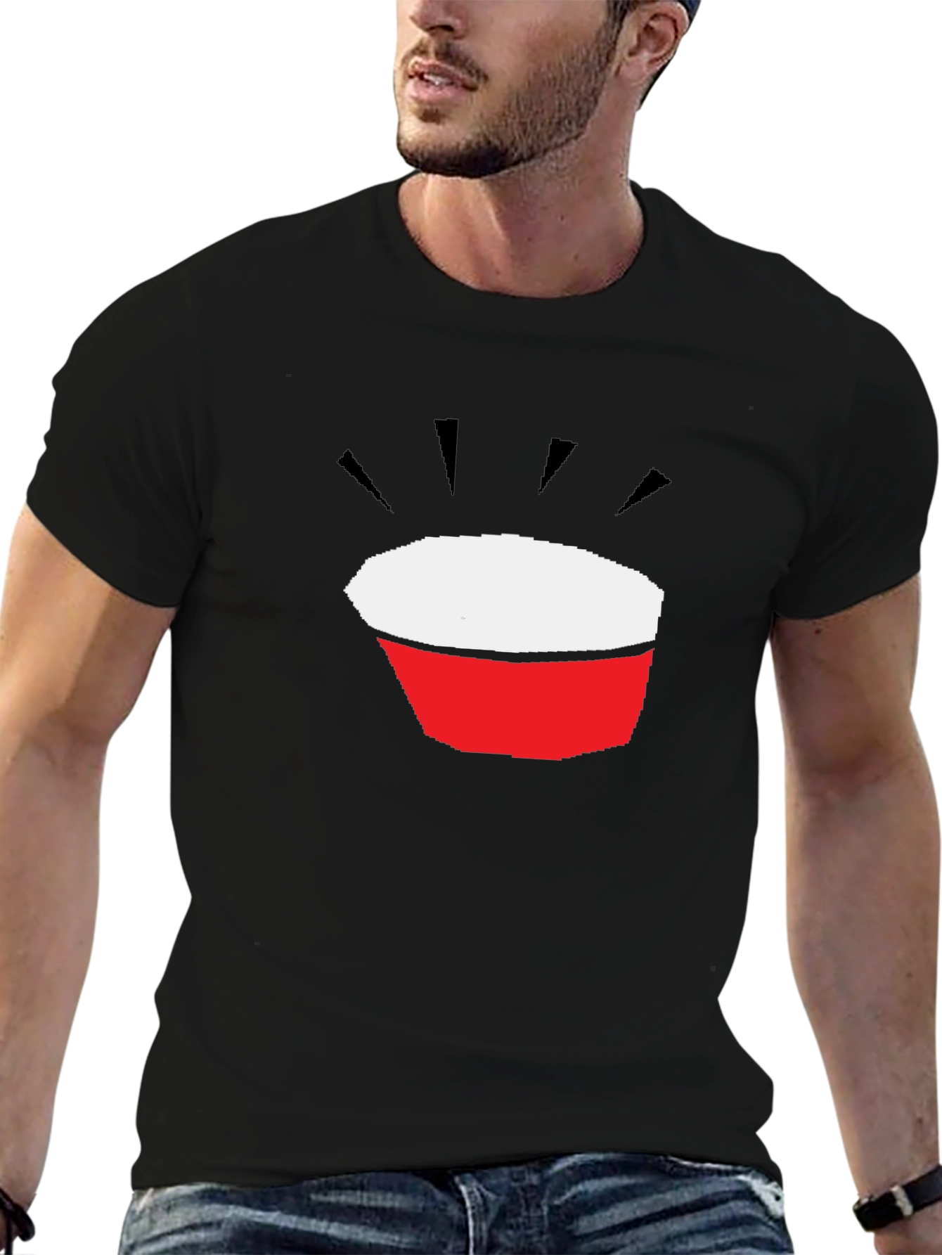 Abstract Bowl Graphic Black T-Shirt