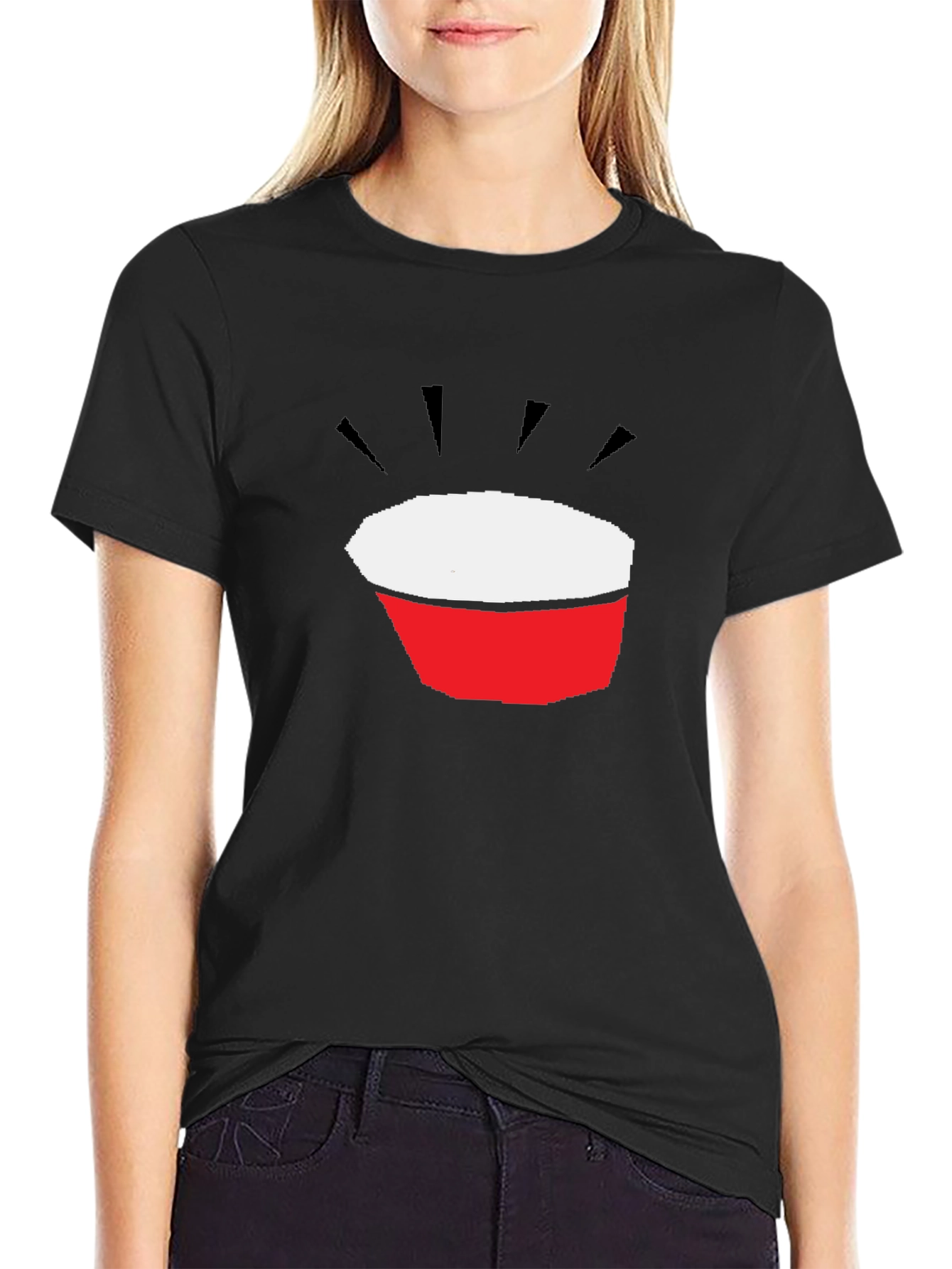 Abstract Bowl Graphic Black T-Shirt