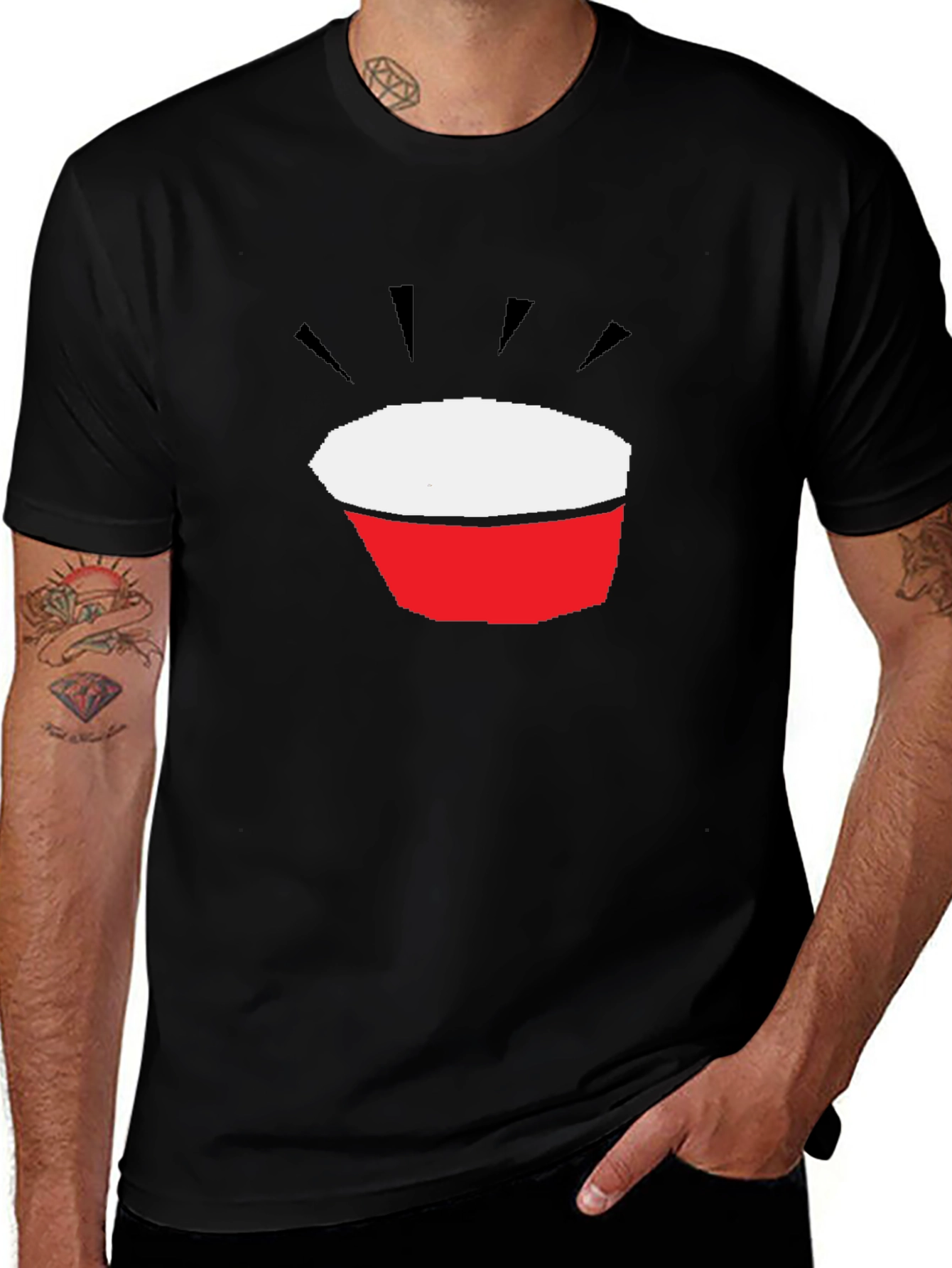 Abstract Bowl Graphic Black T-Shirt