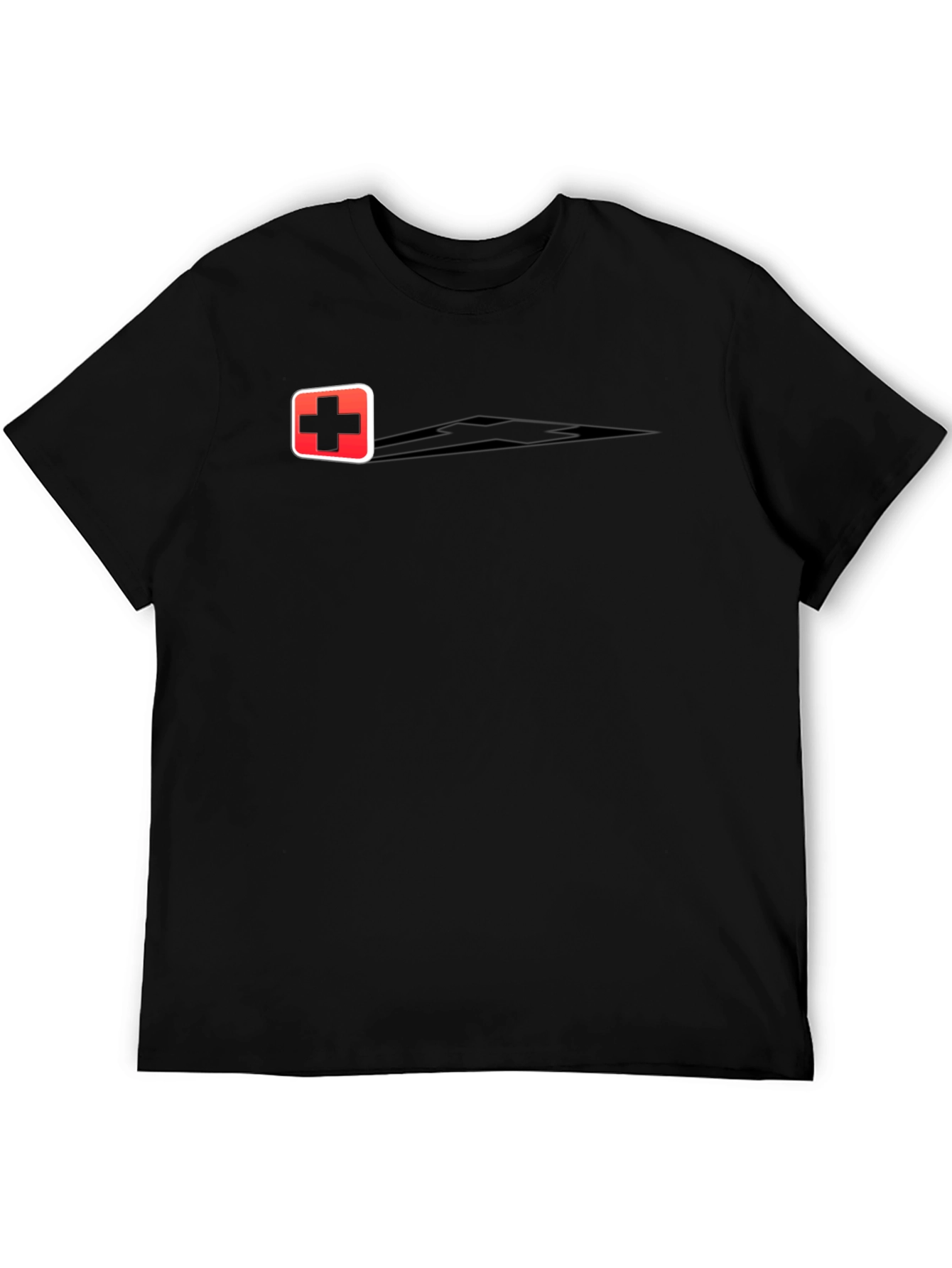 Medical Cross Graphic T-Shirt - Classic Black Cotton Tee