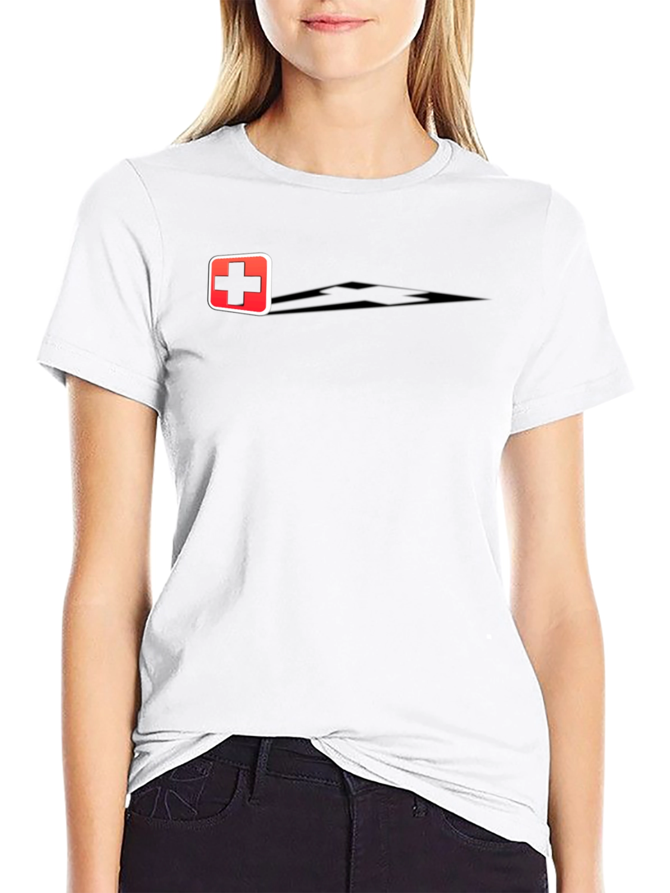Medical Cross Graphic T-Shirt - Classic Black Cotton Tee