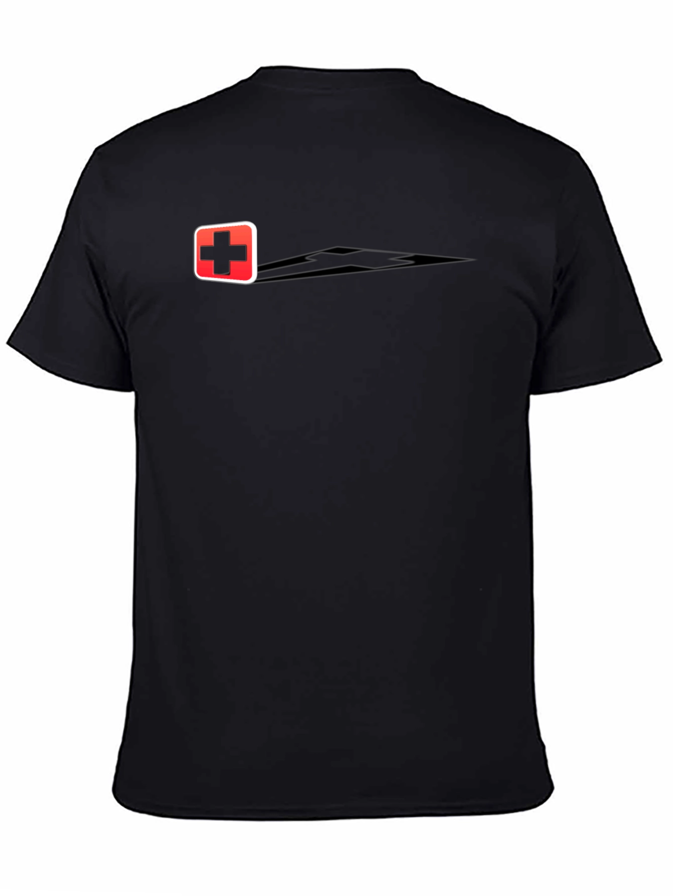 Medical Cross Graphic T-Shirt - Classic Black Cotton Tee