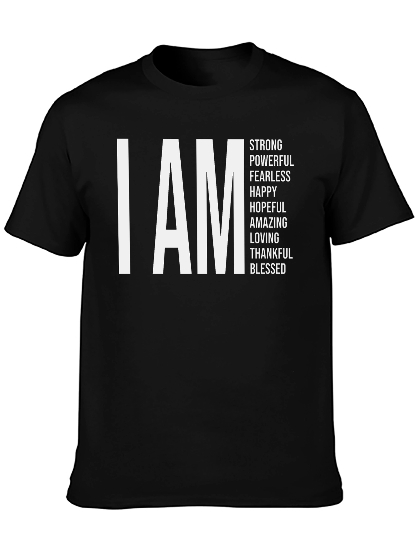 I AM Strong Black Graphic Tee