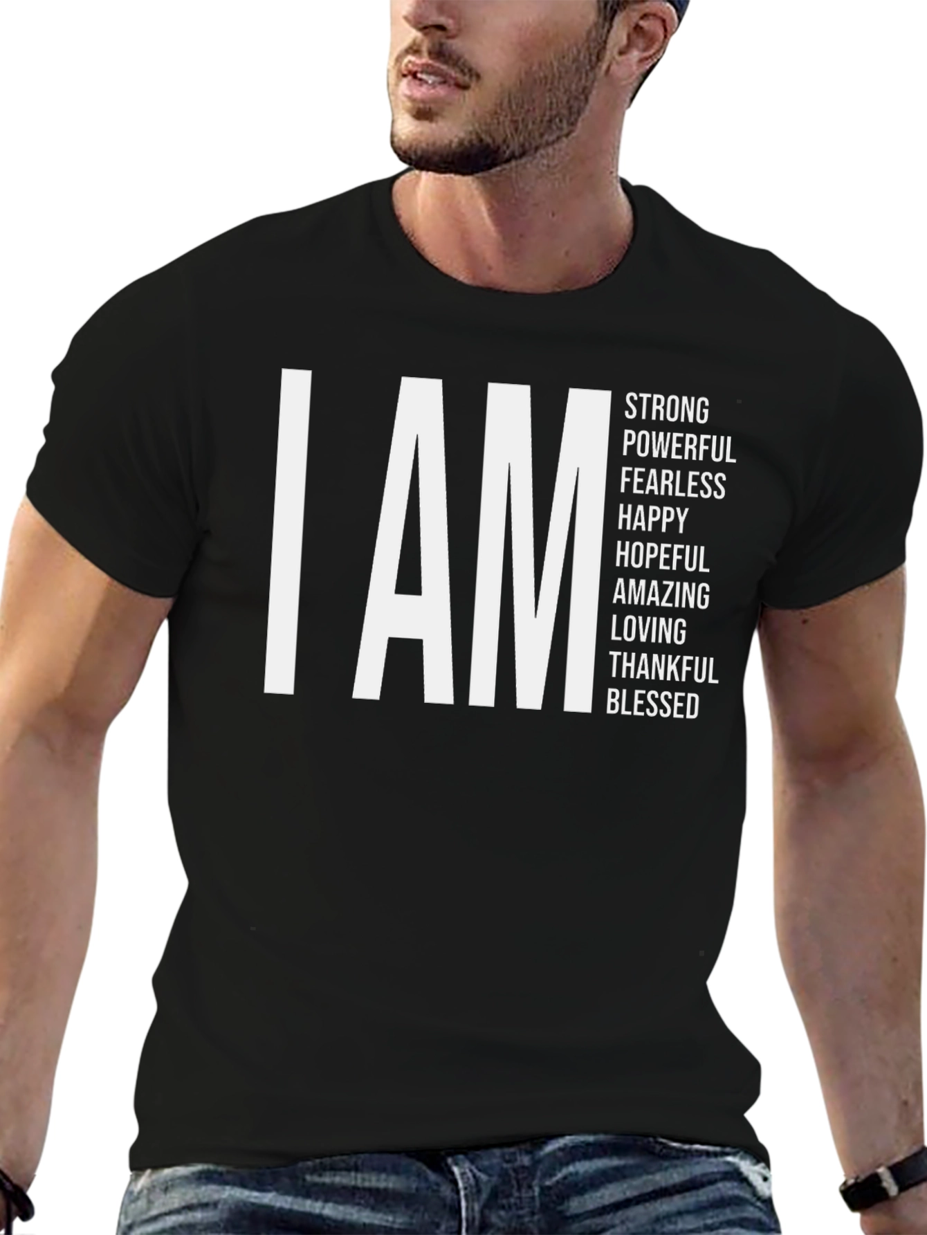 I AM Strong Black Graphic Tee