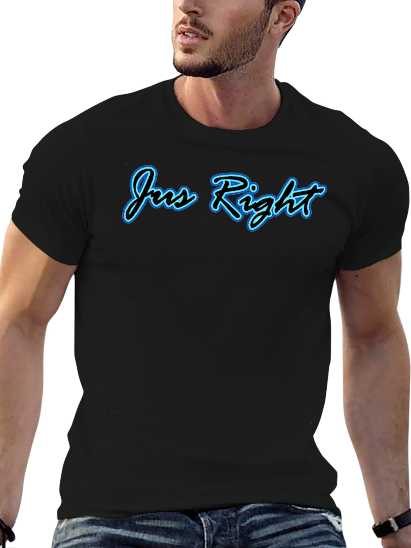 Jus Right Graphic Tee - Stylish Black Cotton T-Shirt